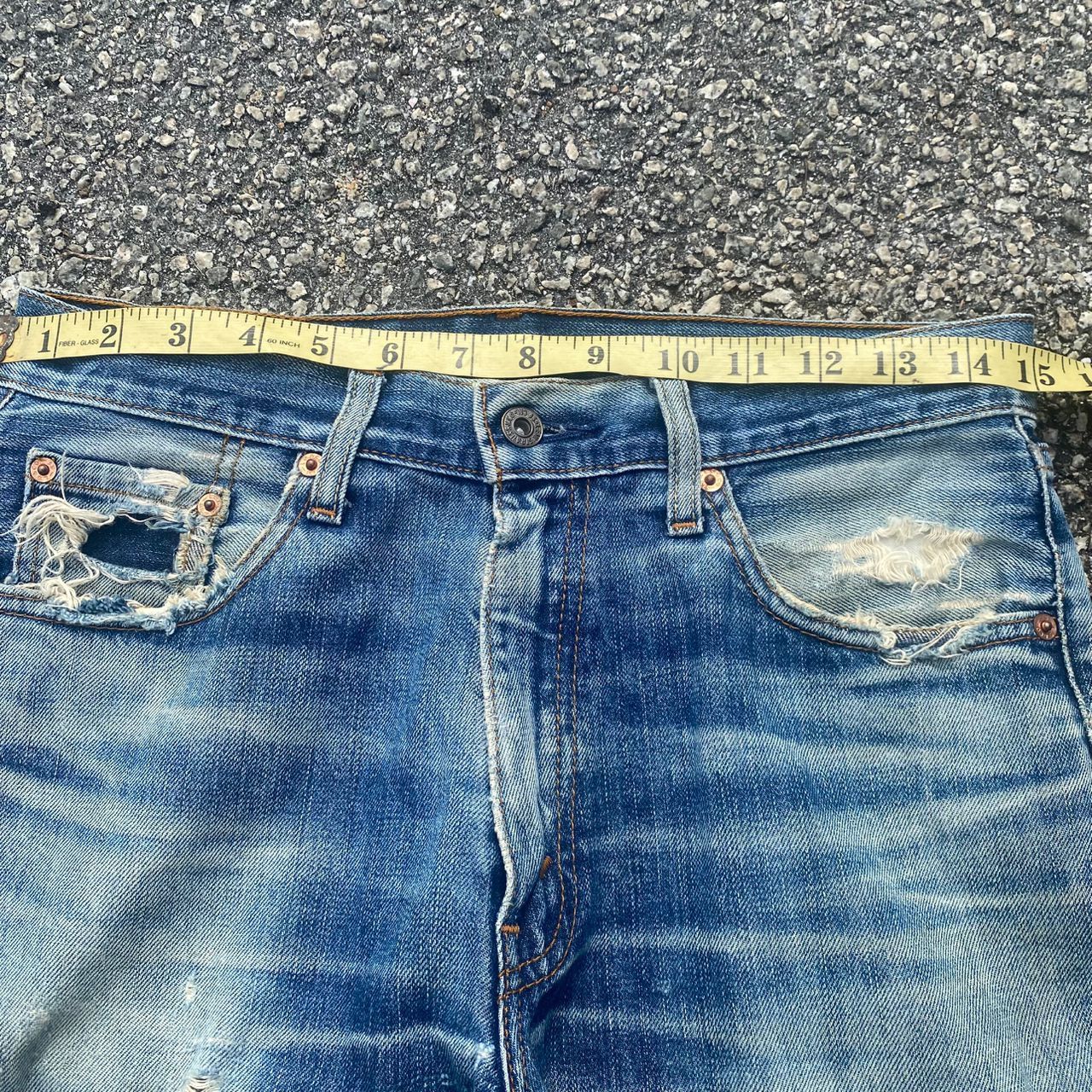 Levi's Vintage 90s Levis 502 Distressed Denim Kurt Cobain Style Size US 31 - 4 Thumbnail