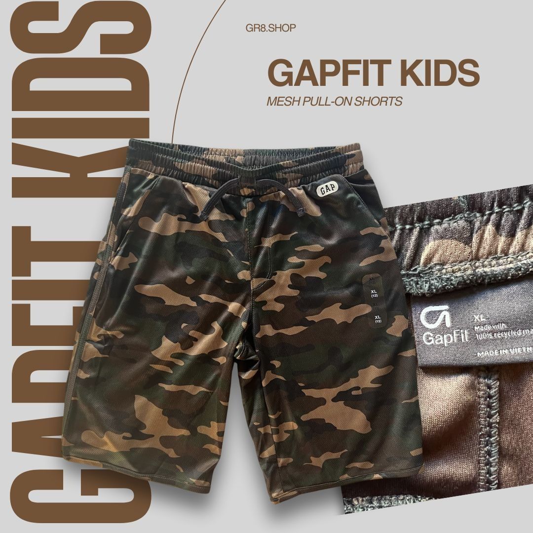 Gap GapFit Kids Camouflage Mesh Pull-On Shorts XL Recycled Mater Size US 28 / EU 44 - 1 Thumbnail
