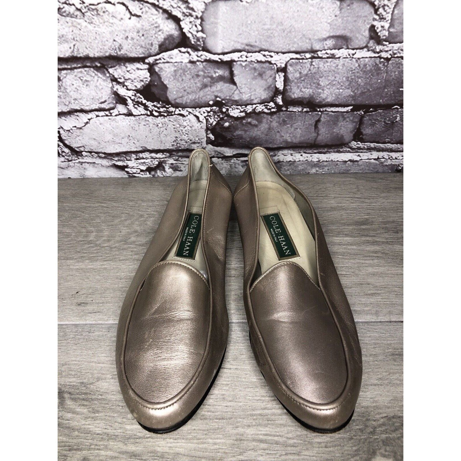 Cole Haan Cole Haan Pewter Silver Leather Slip On Loafer Flats Women S Size US 7.5 / IT 37.5 - 2 Thumbnail