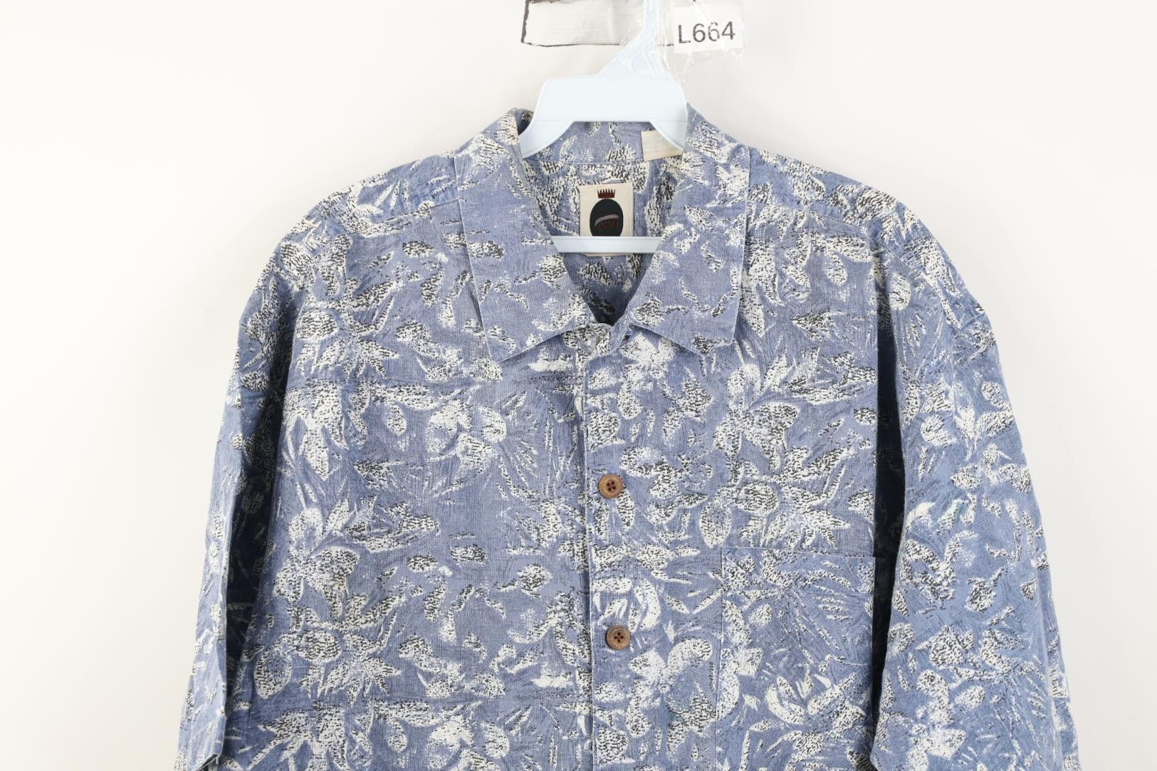 Vintage Vintage 90s Streetwear Flower Beach Hawaiian Button Shirt Size US L / EU 52-54 / 3 - 2 Thumbnail