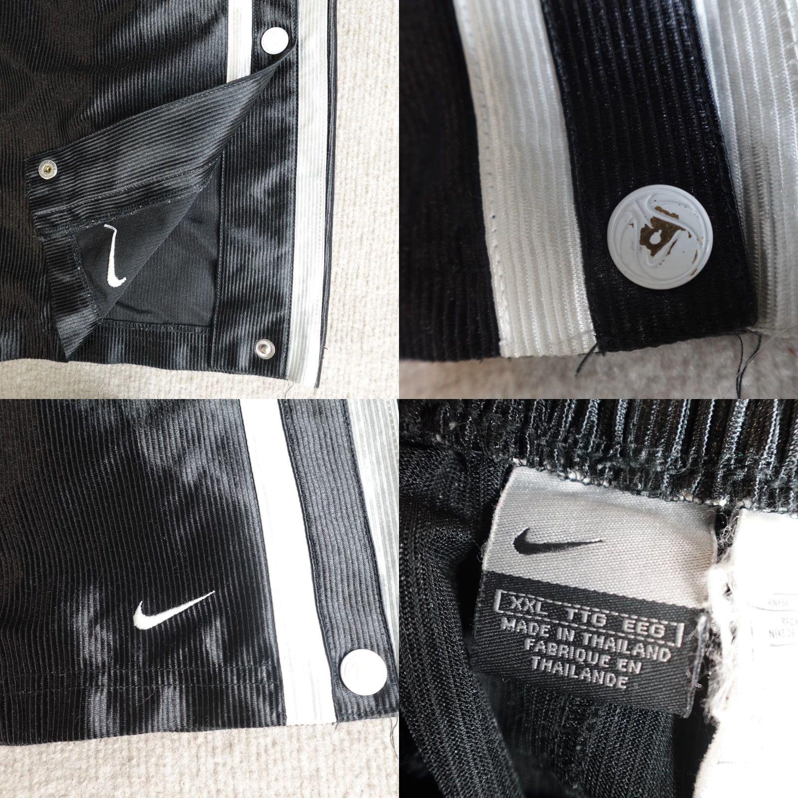 Nike VINTAGE Nike Pants 2XL Black Satin Tear Away Gray Tag Drawstring Track Pants Mens Size US 39 - 8 Thumbnail