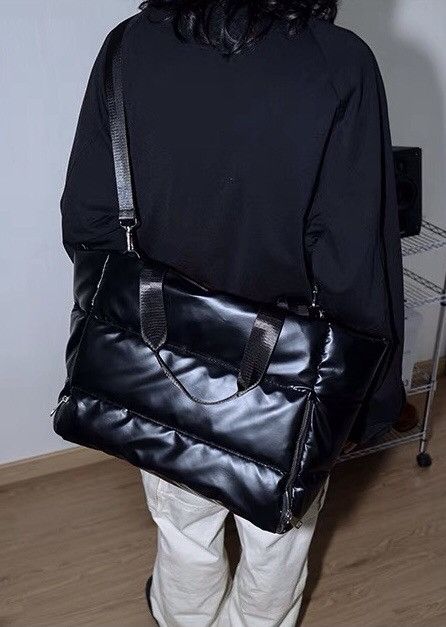 Japanese Brand × Vintage Fashion y2k zip quilted messenger bag tote bag Size ONE SIZE - 1 Thumbnail