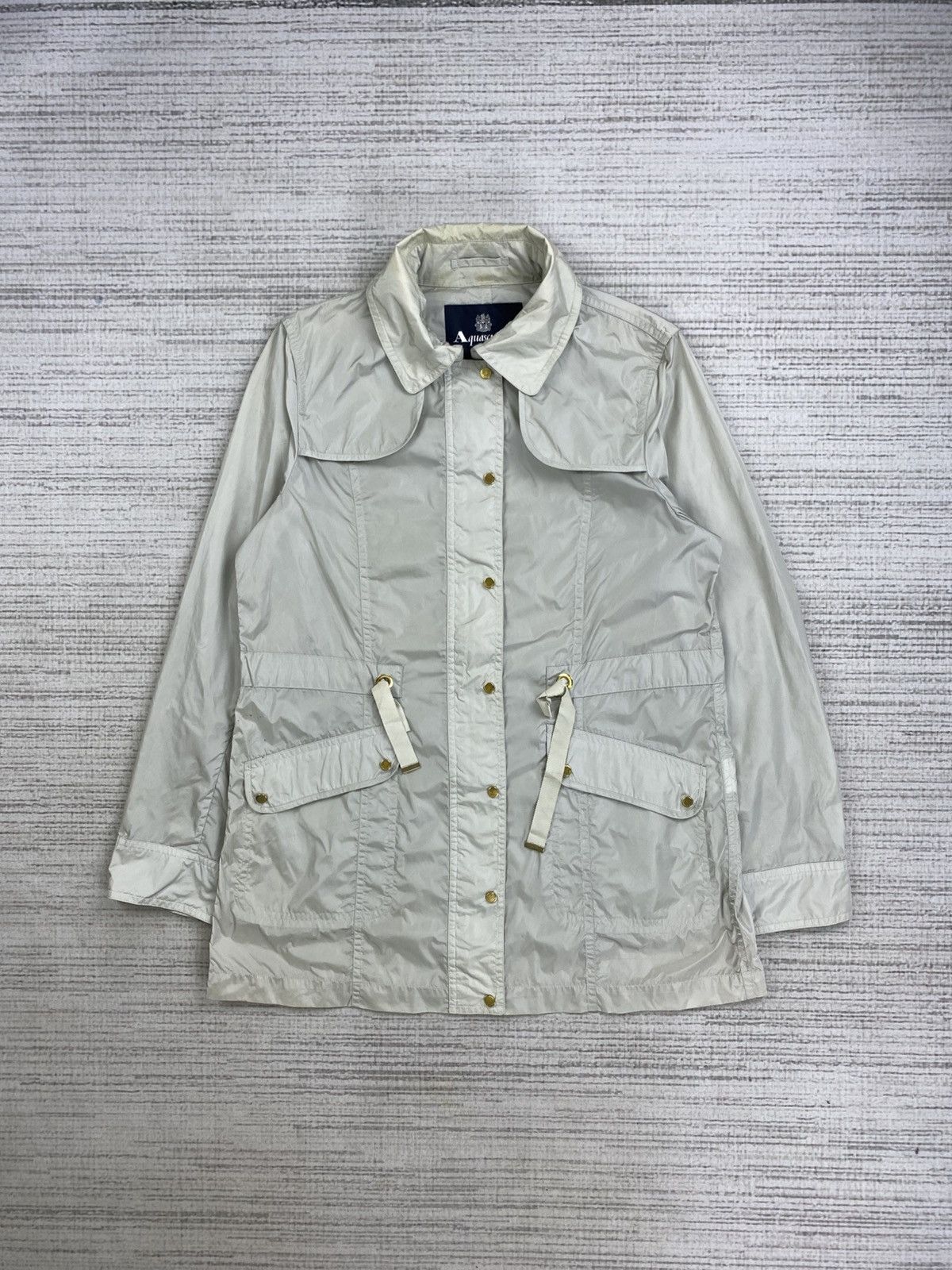Aquascutum × Japanese Brand × Vintage Vtg Aquascutum Nice Nylon Trench Breasted Pocket Coat Jacket Size US M / EU 48-50 / 2 - 1 Thumbnail