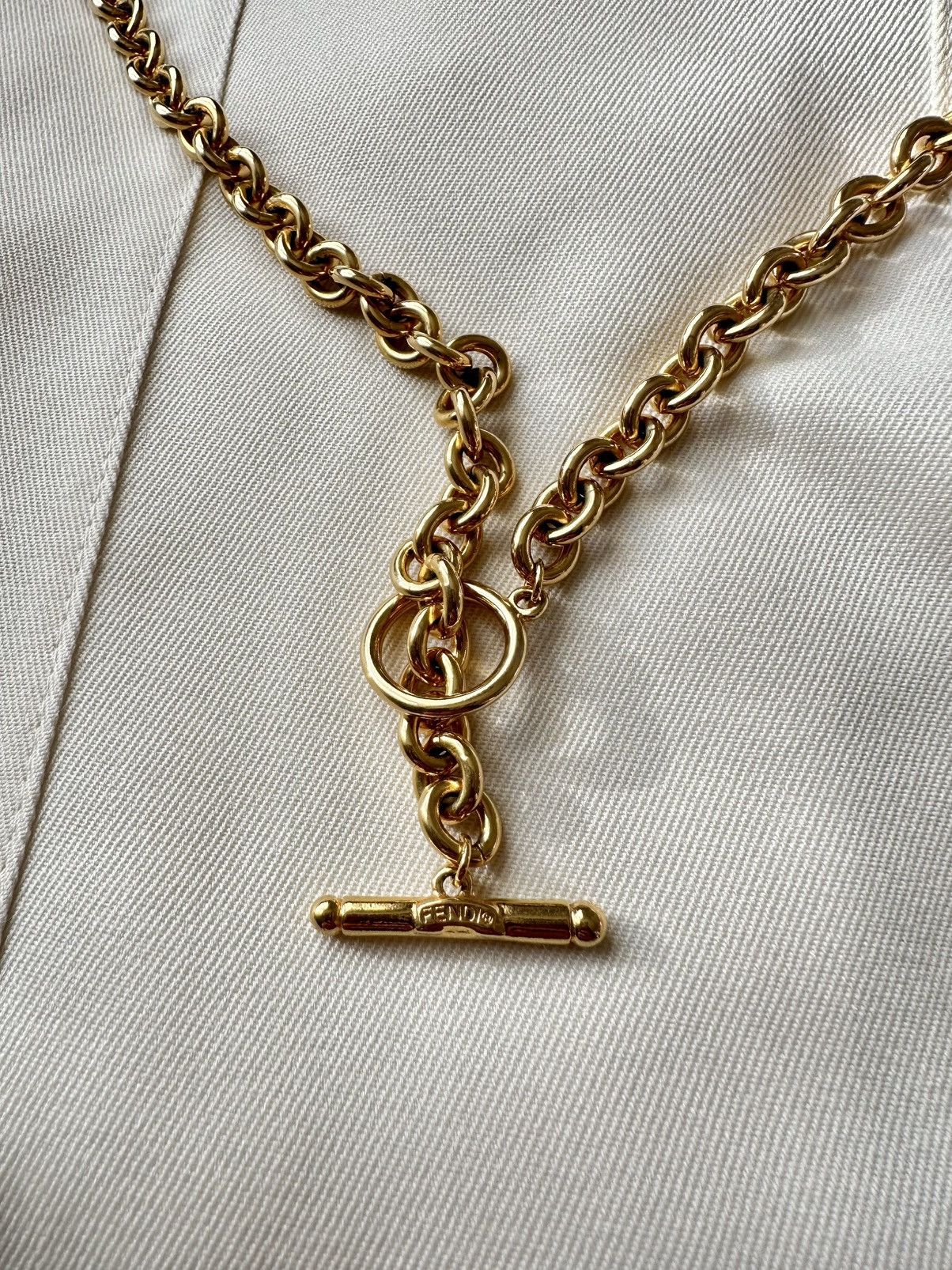 Fendi Fendi Vintage Chain Necklace – 1980s gold platted brass rare Size ONE SIZE - 3 Thumbnail