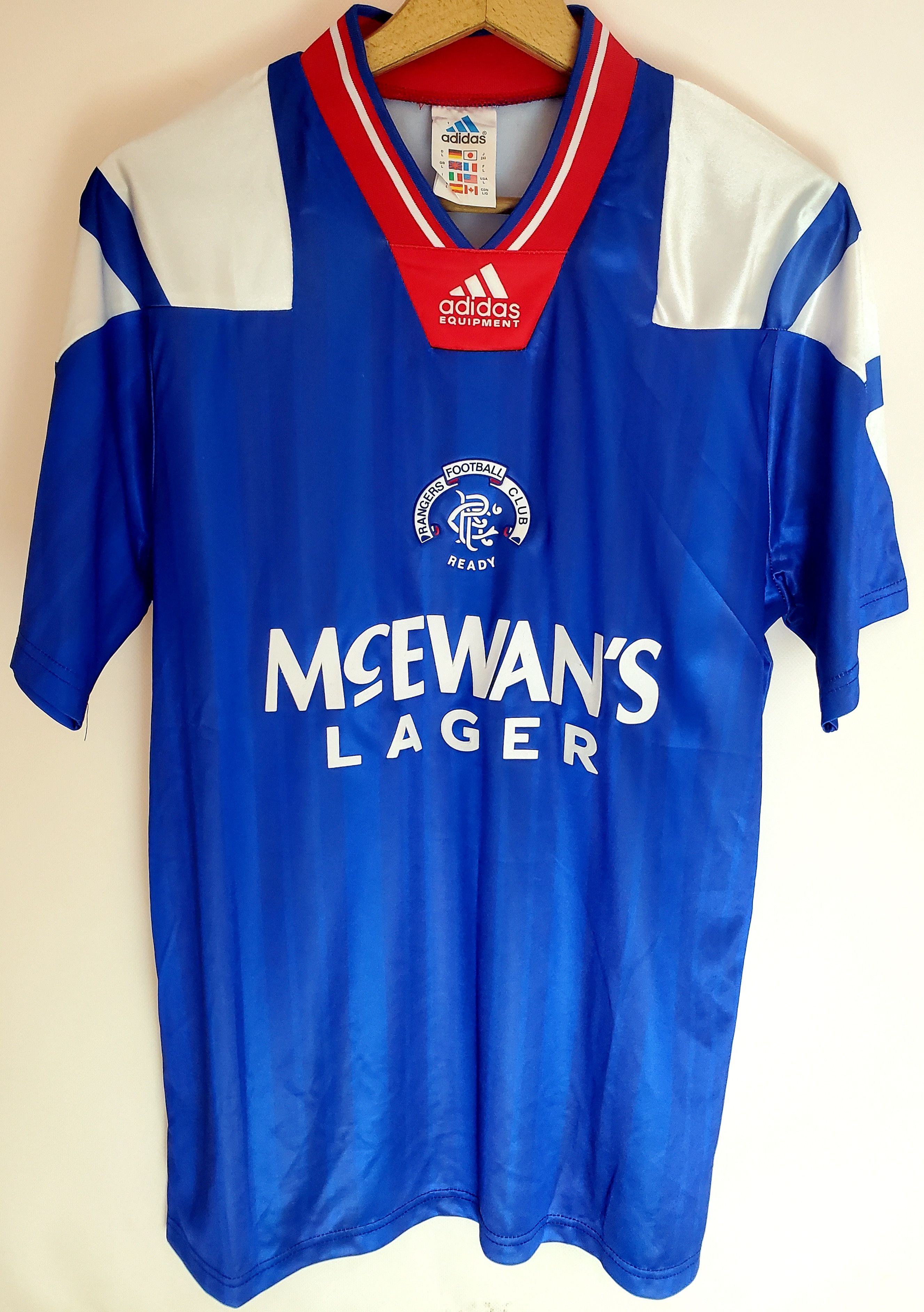 Vintage RANGERS SCOTLAND 1992/1994 HOME FOOTBALL SHIRT M Size US M / EU 48-50 / 2 - 1 Thumbnail