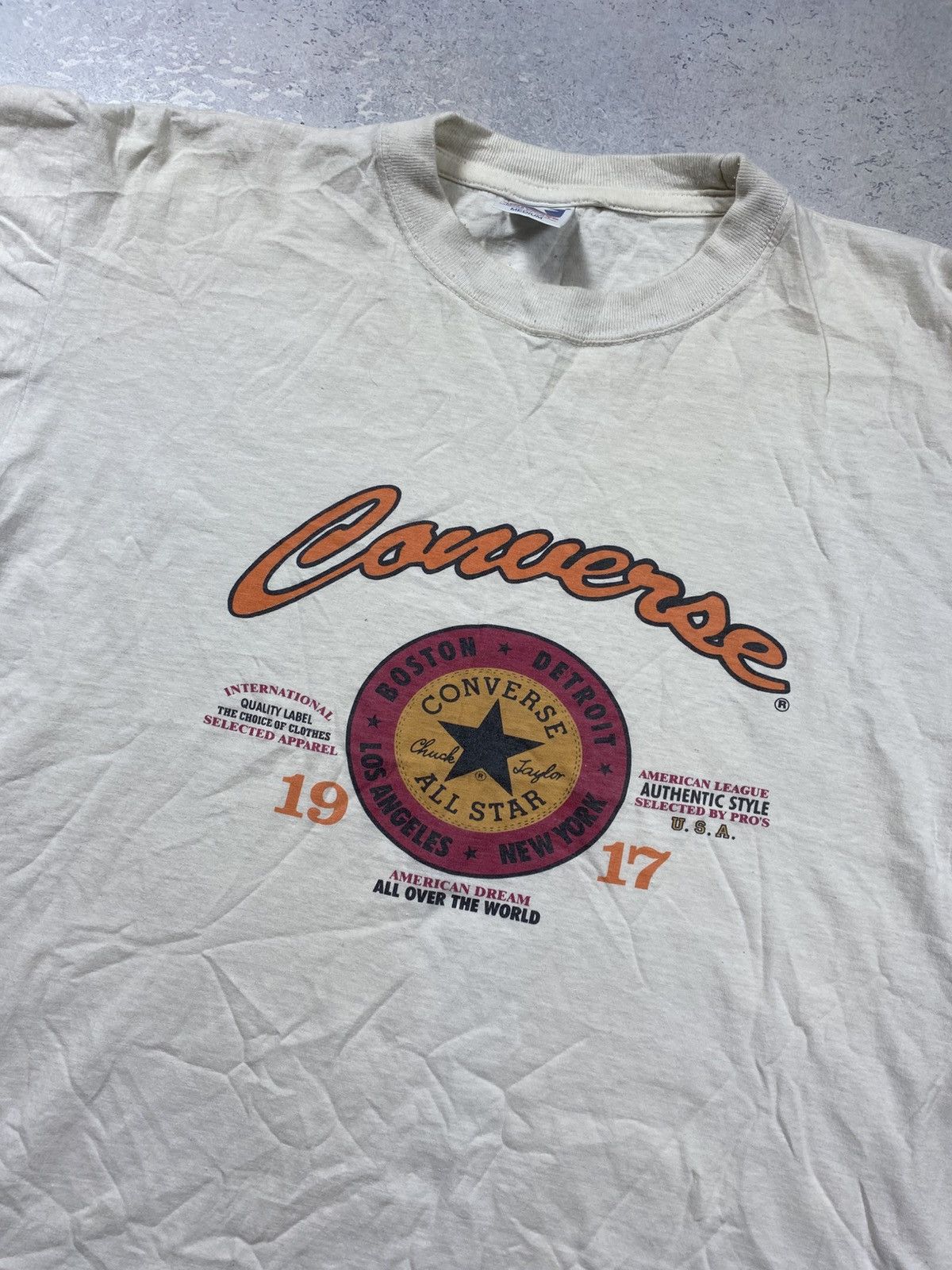Converse Vintage Converse Mens T-Shirt With Big Logo Made in USA Size US M / EU 48-50 / 2 - 2 Thumbnail