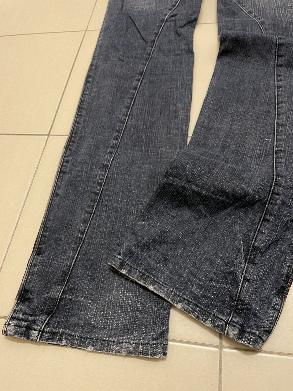 Morgan Homme Morgan Homme Straight Cut Jeans With Leather Detailing Size US 33 - 8 Thumbnail