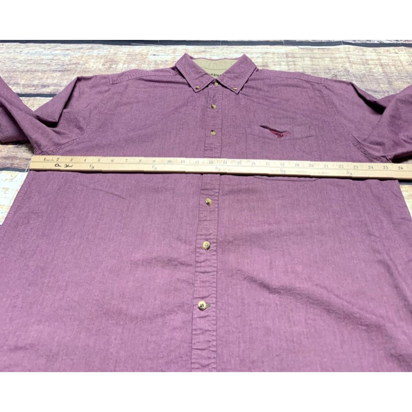 Vintage Field & Stream Mens Long Sleeve Button-Down Shirt XL Mauve Light Purple Heavy Casual Workwear Purple Cotton Solid Shirt Mens XL Size US XL / EU 56 / 4 - 6 Thumbnail