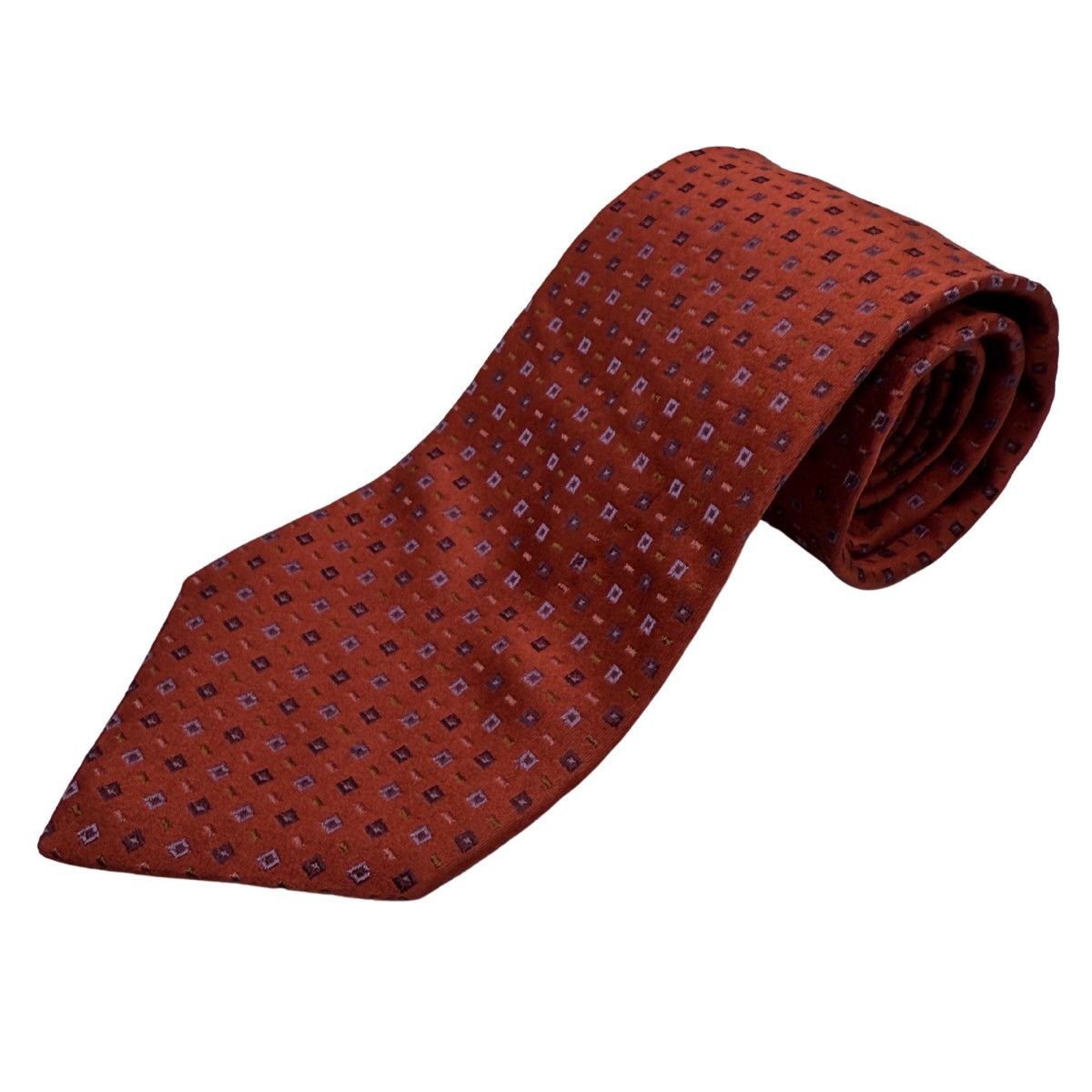 Ike Behar Ike Behar Silk Tie, Orange Woven Pattern, Made in USA Size ONE SIZE - 1 Thumbnail
