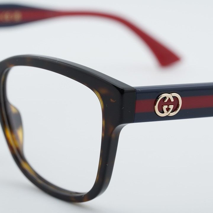 Gucci Gucci GG0038ONN 003 Eyeglasses Havana 54mm Square Frame Size ONE SIZE - 10 Thumbnail
