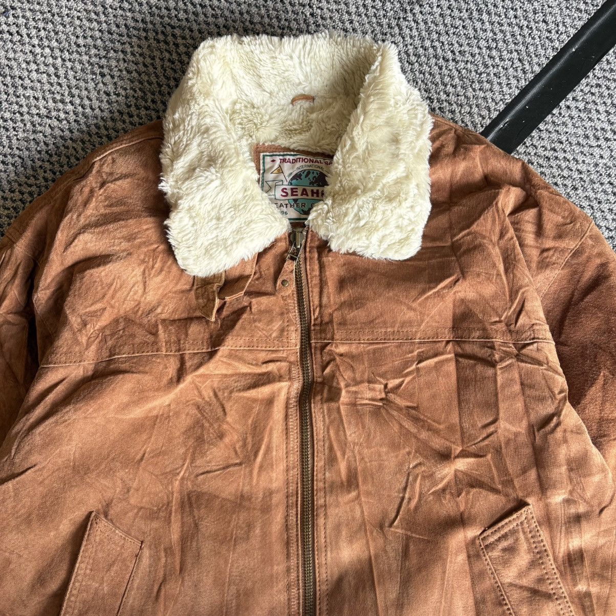 Genuine Leather Vintage Seahop Detroit Suede Leather Work Jacket Size L Size US L / EU 52-54 / 3 - 3 Thumbnail