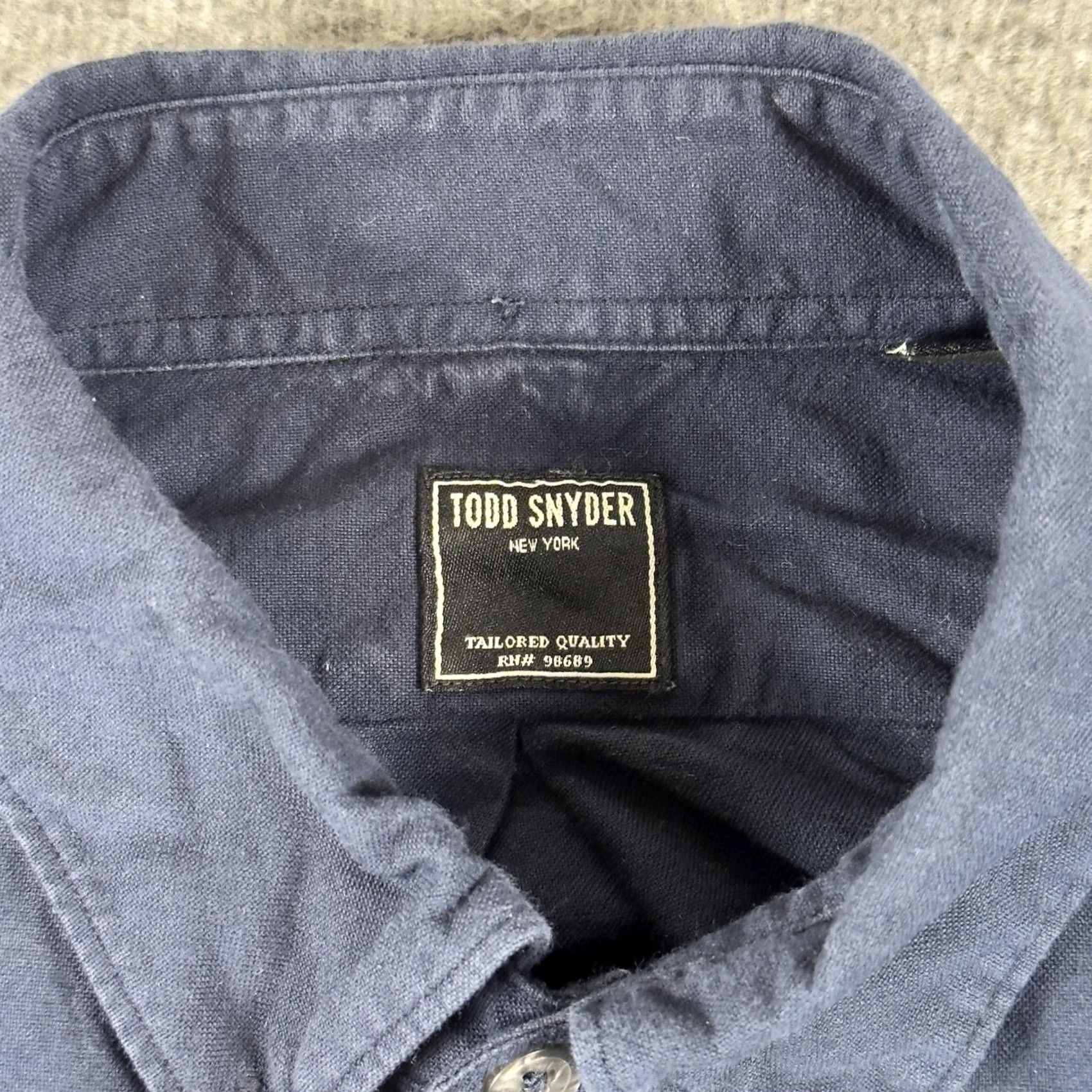 Todd Snyder Todd Snyder Shirt Mens Medium Blue Solid Long Sleeve Button-Down Cotton Portugal Size US M / EU 48-50 / 2 - 2 Thumbnail