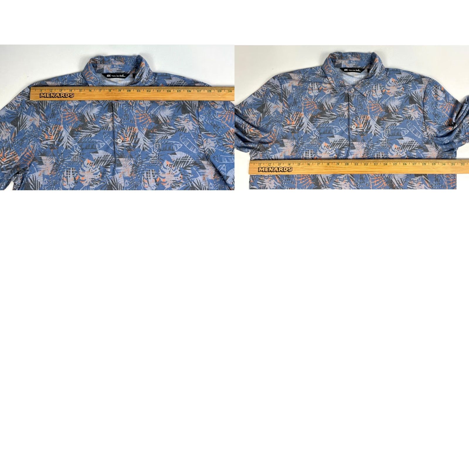 TravisMathew Travis Mathew Polo Shirt Men's Floral All Over Print Sz L, Multicolor, Cotton Blend, Short Sleeve, Button Closure, Golf, Classic, Summer Comfort Size US L / EU 52-54 / 3 - 8 Thumbnail