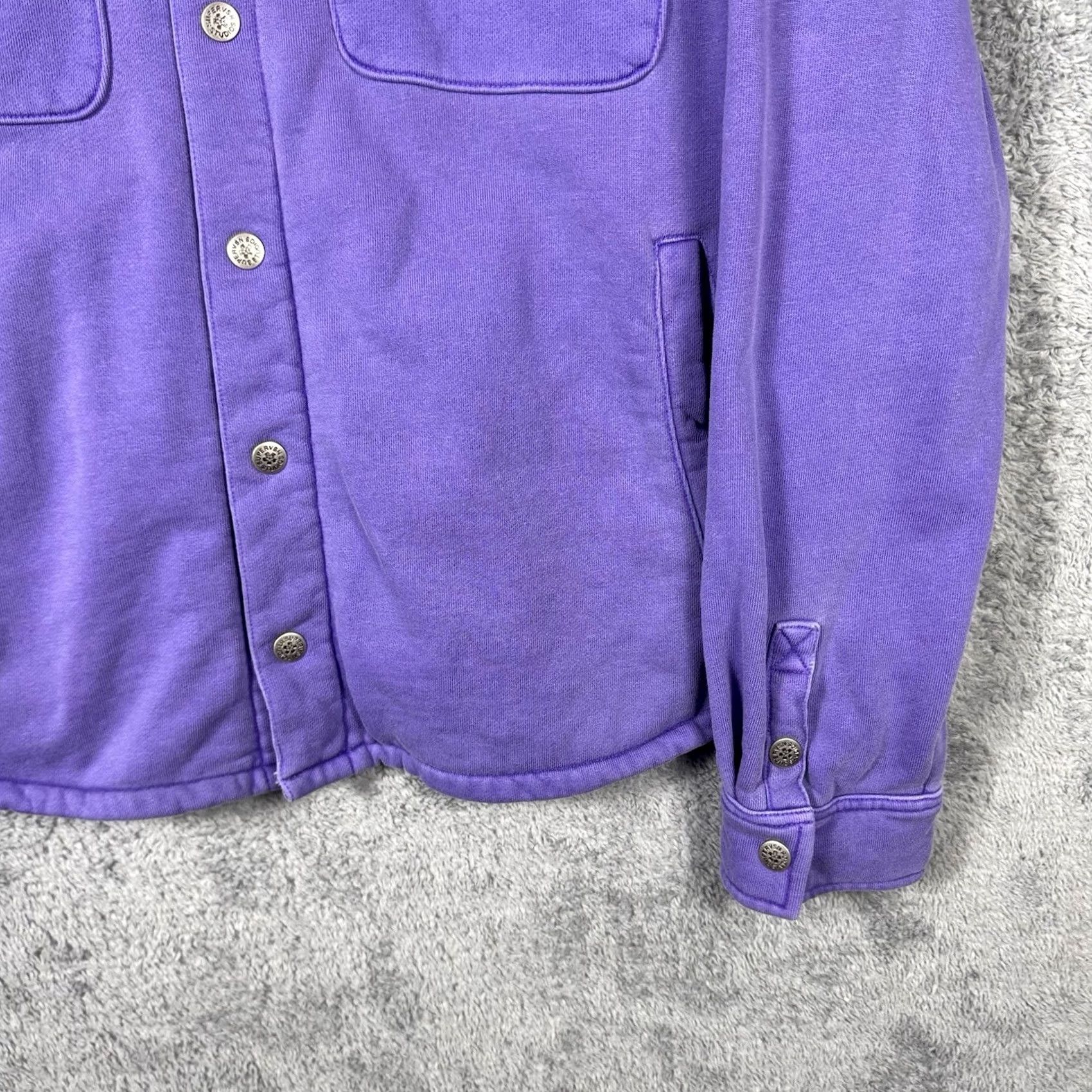 Vintage Supervsn Peace Over Shirt Mens M Heavyweight Shacket Purple Knit Terry Cardigan Button-Up Long Sleeve Size US M / EU 48-50 / 2 - 7 Thumbnail