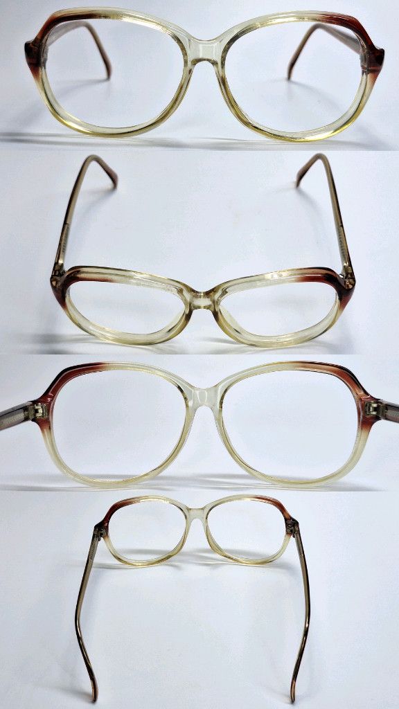 Other 90s Japan Vintage Model 116 Champagne Yellow Glasses Frame Size ONE SIZE - 4 Thumbnail