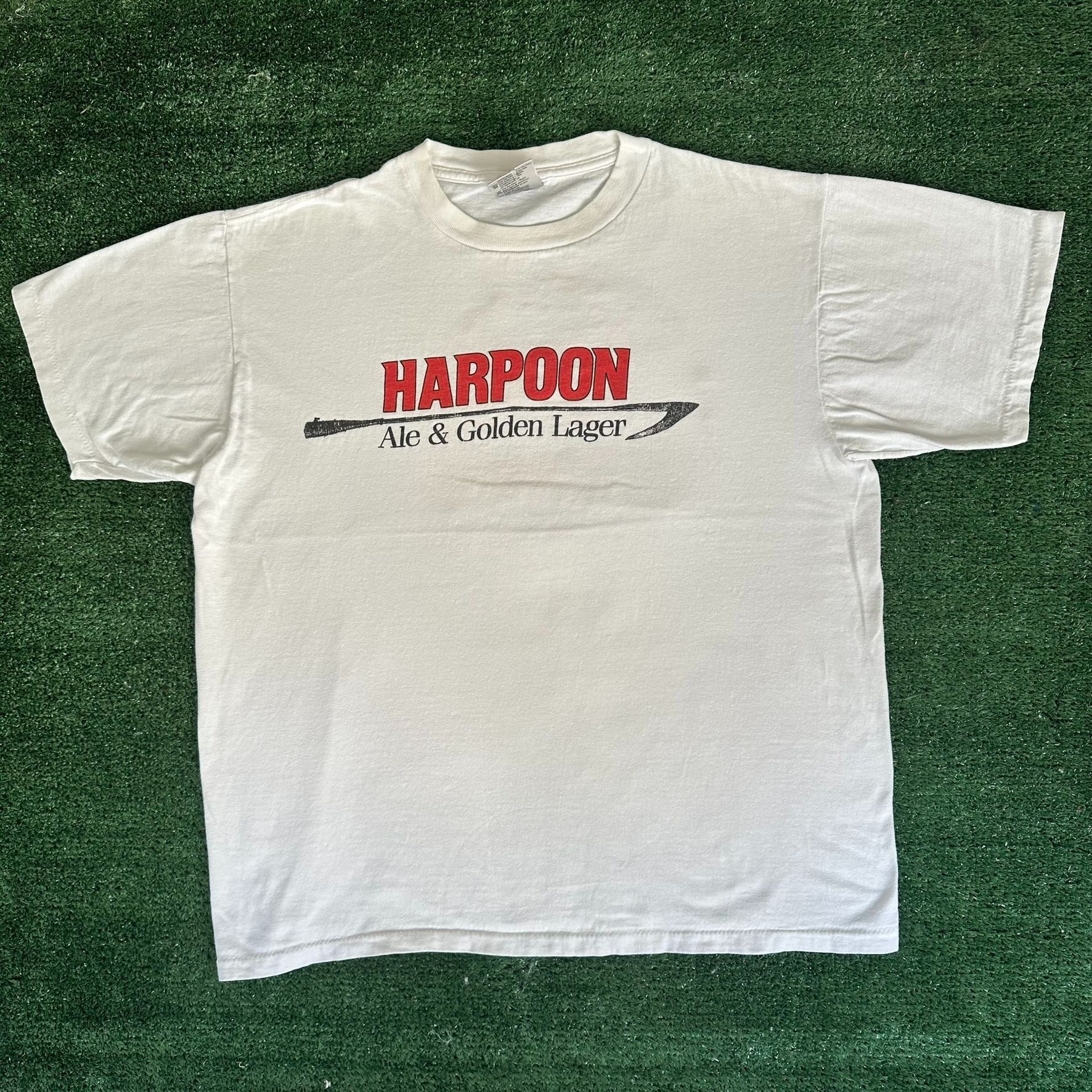 Vintage Vintage 90s Harpoon Ale Lager T-Shirt Single Stitch Boxy Gru Size US L / EU 52-54 / 3 - 1 Thumbnail