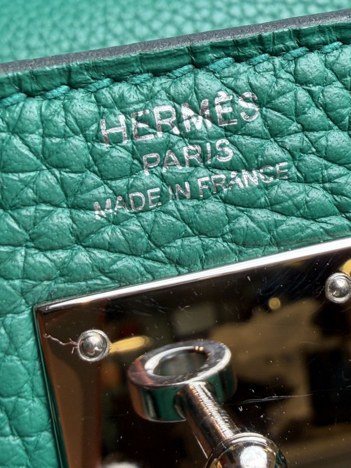 Hermes Kelly Bag 28 Clemence Leather Stamp A Vert Vertigo Size ONE SIZE - 11 Thumbnail