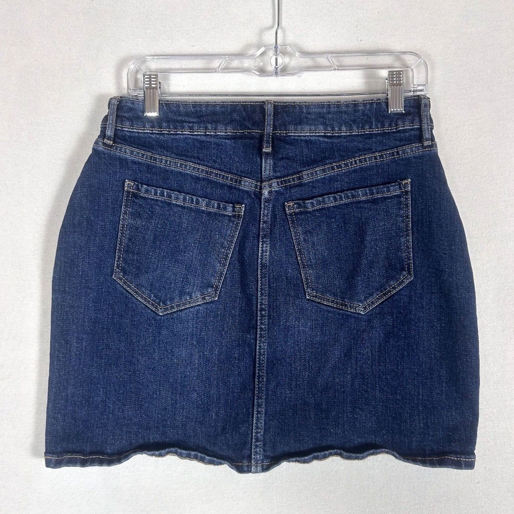 Old Navy Old Navy High Rise Denim Skirt Womens Size 4 A-Line Button Medium Wash Blue Denim Skirt Women Short Adjustable Fit Size 27" / US 4 / IT 40 - 4 Thumbnail