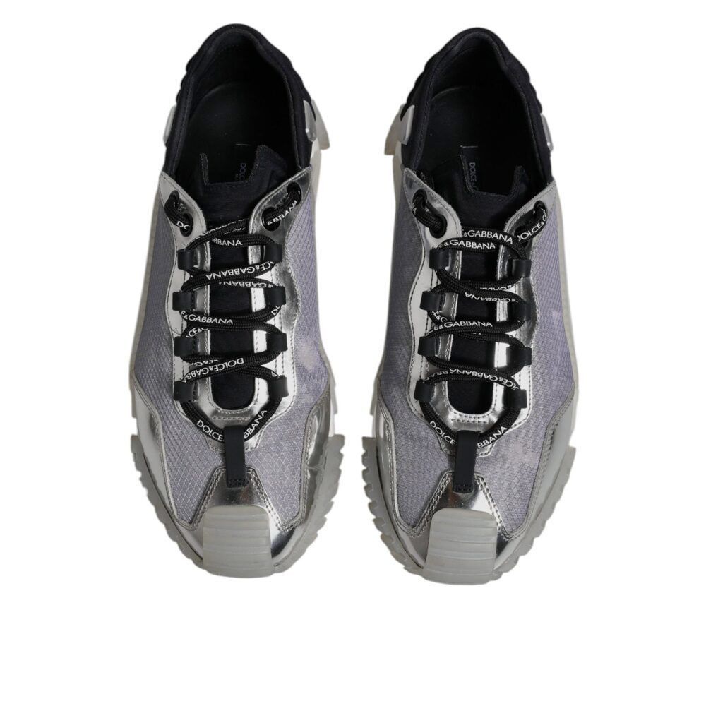 Dolce & Gabbana Dolce & Gabbana Silver Black Nylon NS1 Low Top Sneakers Shoe Size US 8.5 / EU 41-42 - 3 Thumbnail