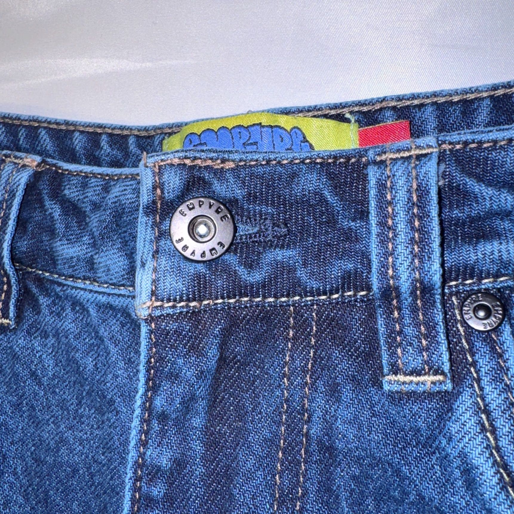 Empyre Empyre Jeans Mens 30x26 Blue Embroidered Pockets Baggy Easy Now Loose Skater Y2K Size US 30 / EU 46 - 4 Thumbnail