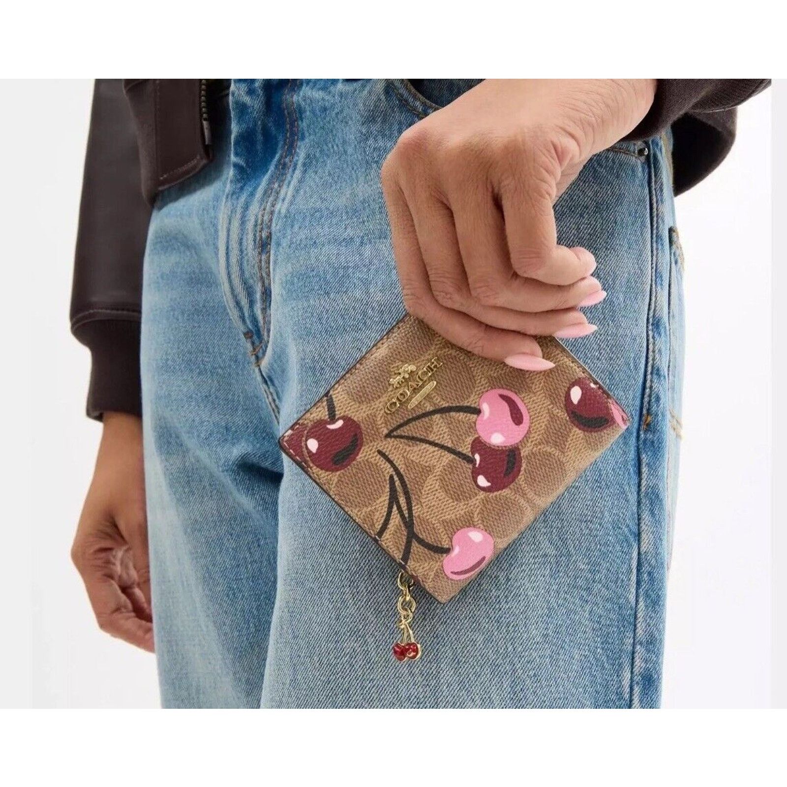 Coach NWT Limited Coach Snap Wallet CZ347 Canvas Pink Cherry Size ONE SIZE - 4 Thumbnail