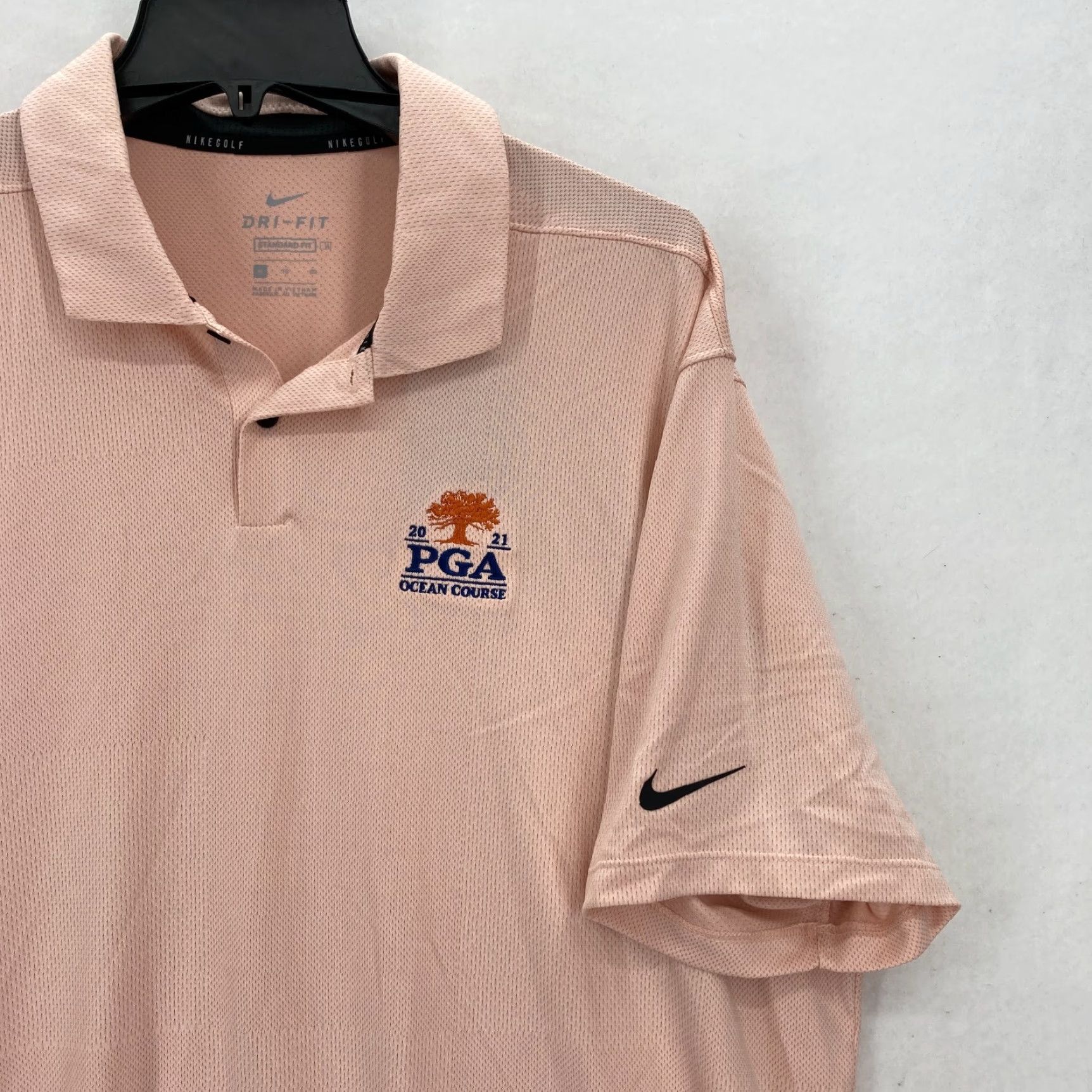 Nike Nike Golf Vapor Jacquard Polo Shirt Mens XL Artic Orange PGA Ocean Course Preppy Size US XL / EU 56 / 4 - 2 Thumbnail