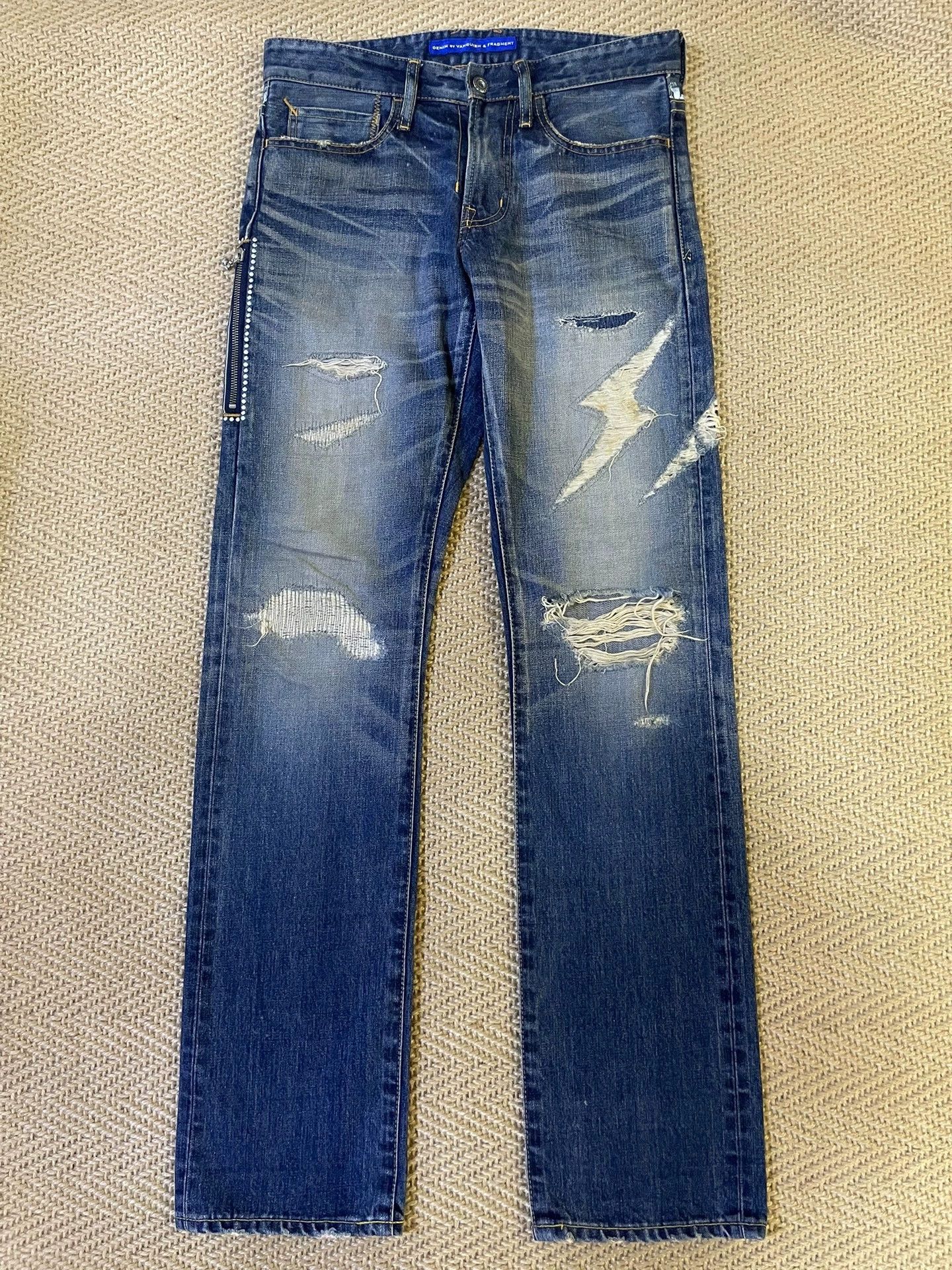 Fragment Design FRAG x VANQUISH Lightning Bolt Jeans W28 (Oversized) Size US 28 / EU 44 - 1 Thumbnail