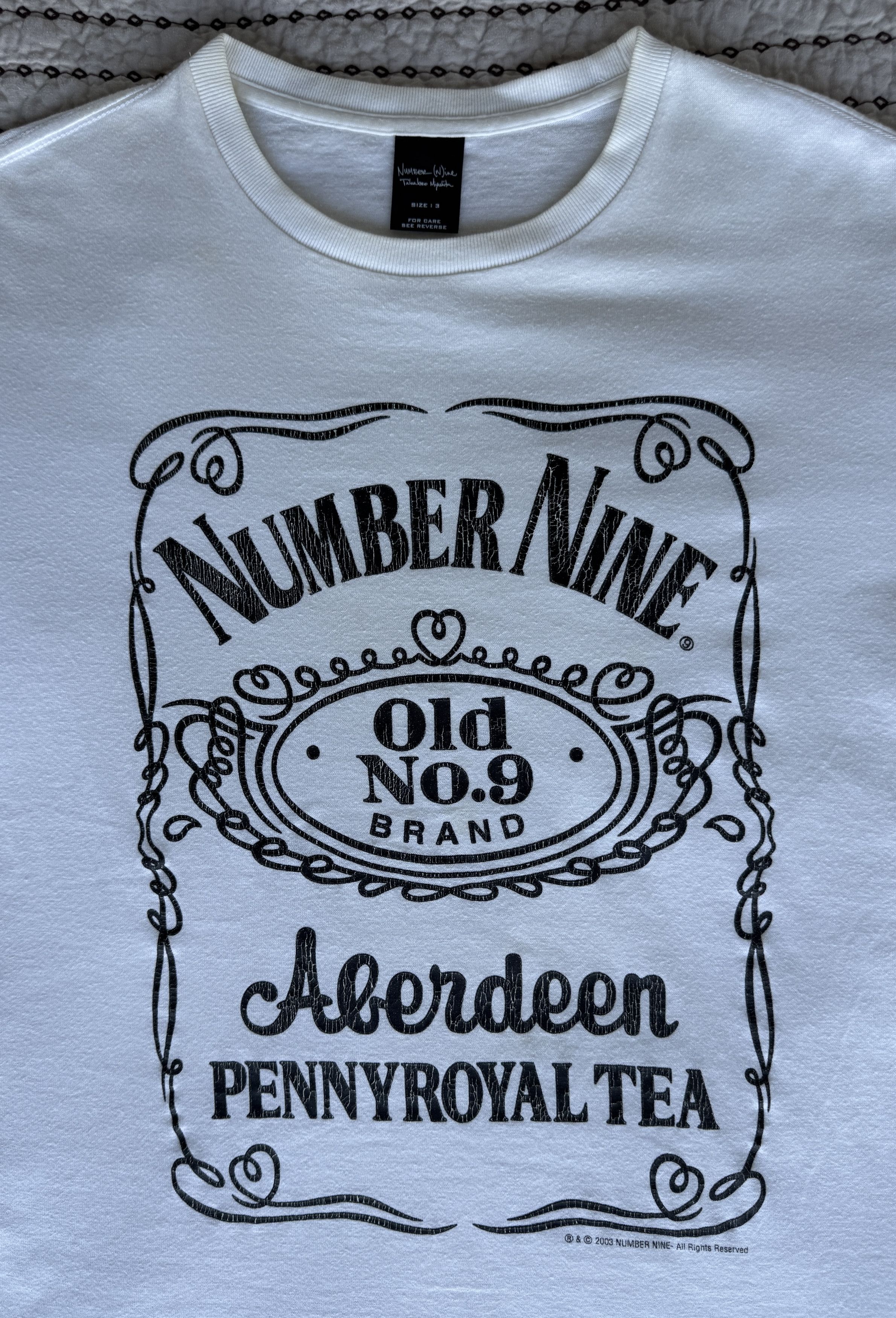 Number (N)ine NUMBER (N)INE PENNYROYAL TEA JACK DANIELS T-SHIRT WHITE SZ 3 Size US L / EU 52-54 / 3 - 3 Thumbnail