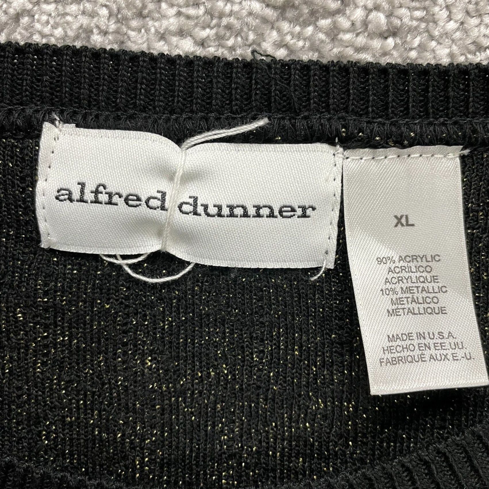 Vintage Alfred Dunner Sweater Pullover Womens XL Black Argyle Diamond Crew Neck Casual Size XL / US 12-14 / IT 48-50 - 4 Thumbnail
