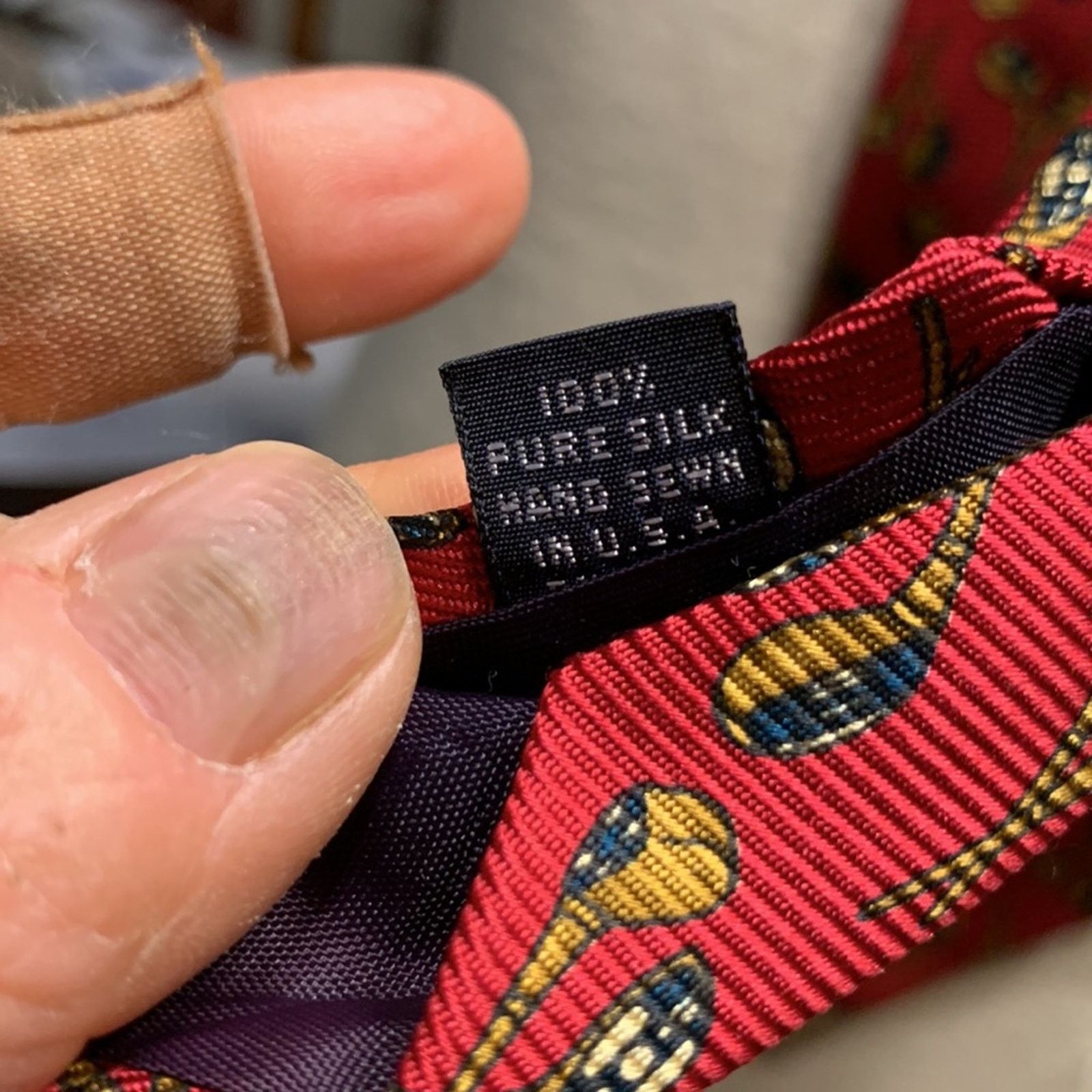 Burberry Burberry's of London red silk twill necktie with golf print Size ONE SIZE - 9 Thumbnail