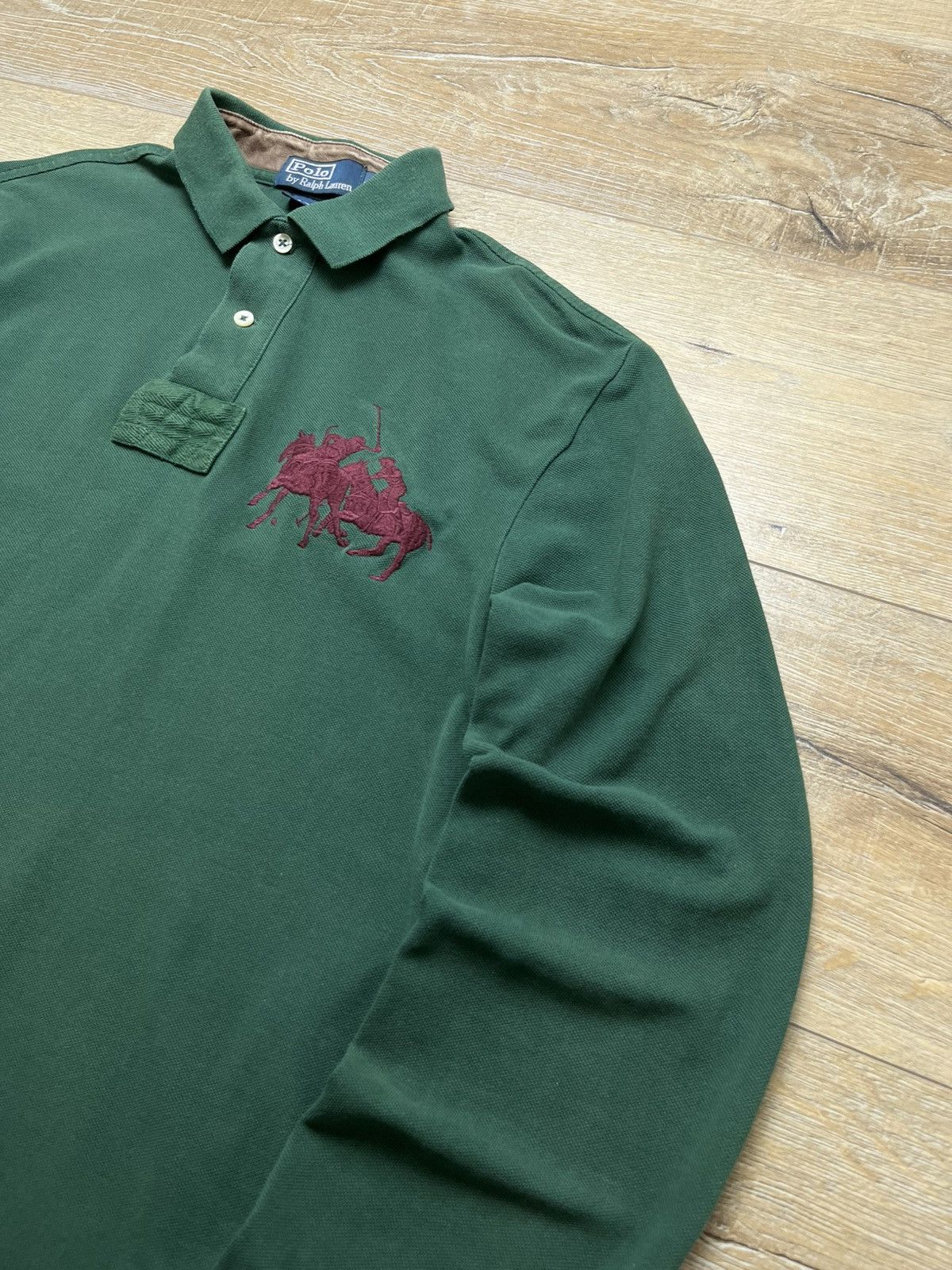Polo Ralph Lauren 90S RALPH LAUREN RUGBY JERSEY WITH LEATHER INSERTS #3 Size US L / EU 52-54 / 3 - 3 Thumbnail