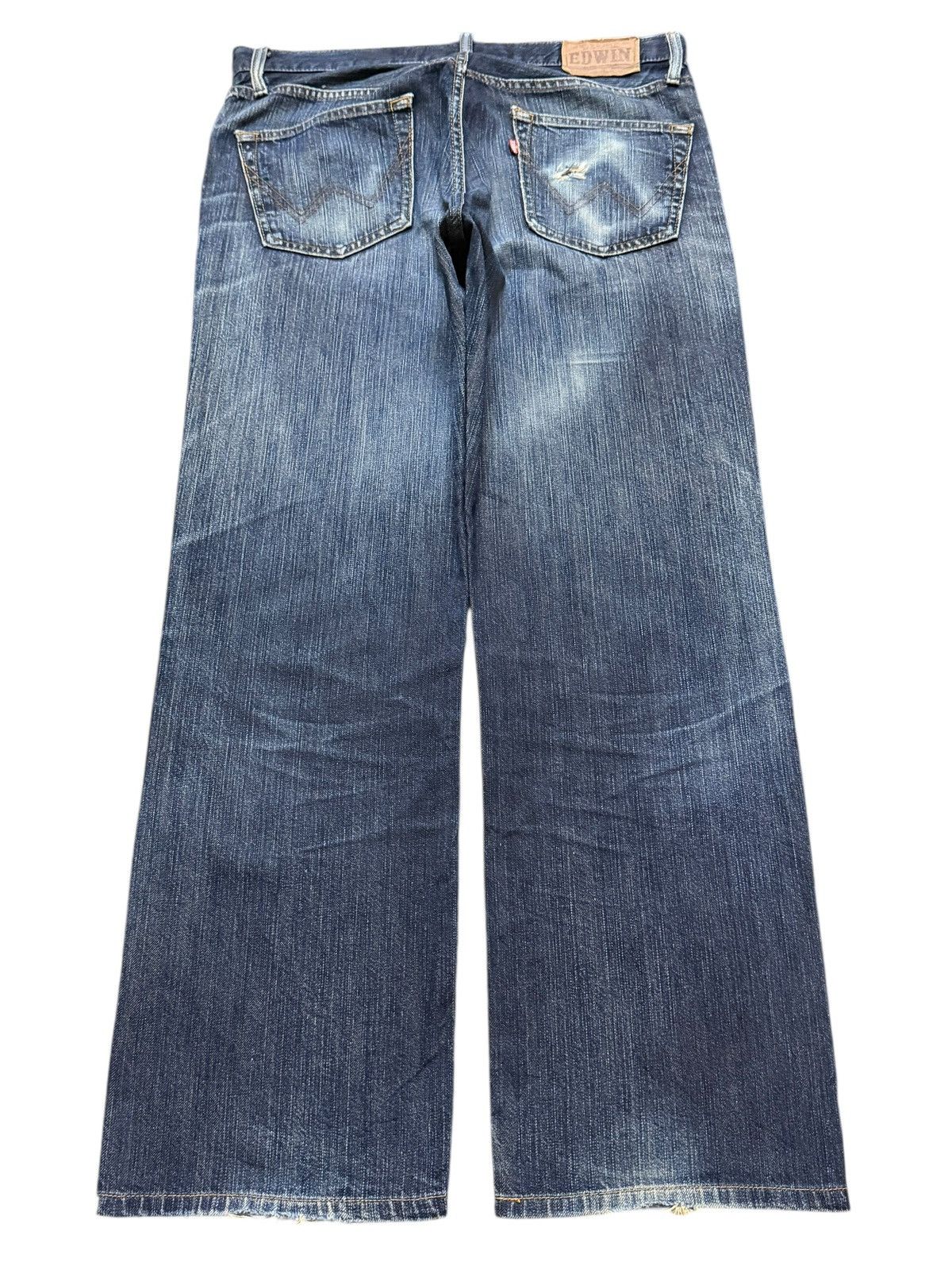 Edwin Vintage Edwin Blue Faded Wash Clawmark Style Wide Leg Baggy Size US 33 - 2 Thumbnail