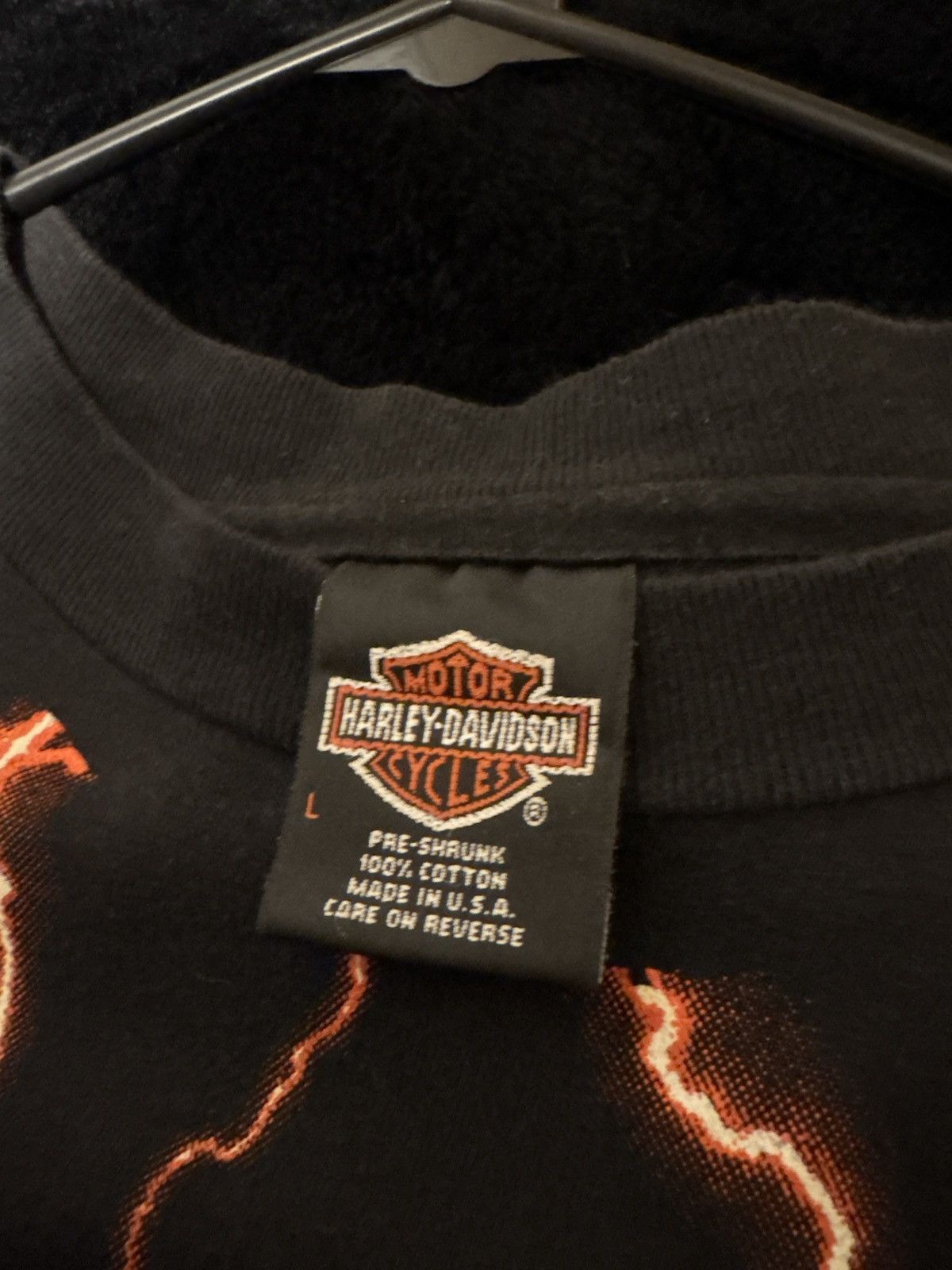 Harley Davidson × Vintage Orange lightning Vintage Harley Davidson Size US L / EU 52-54 / 3 - 3 Thumbnail