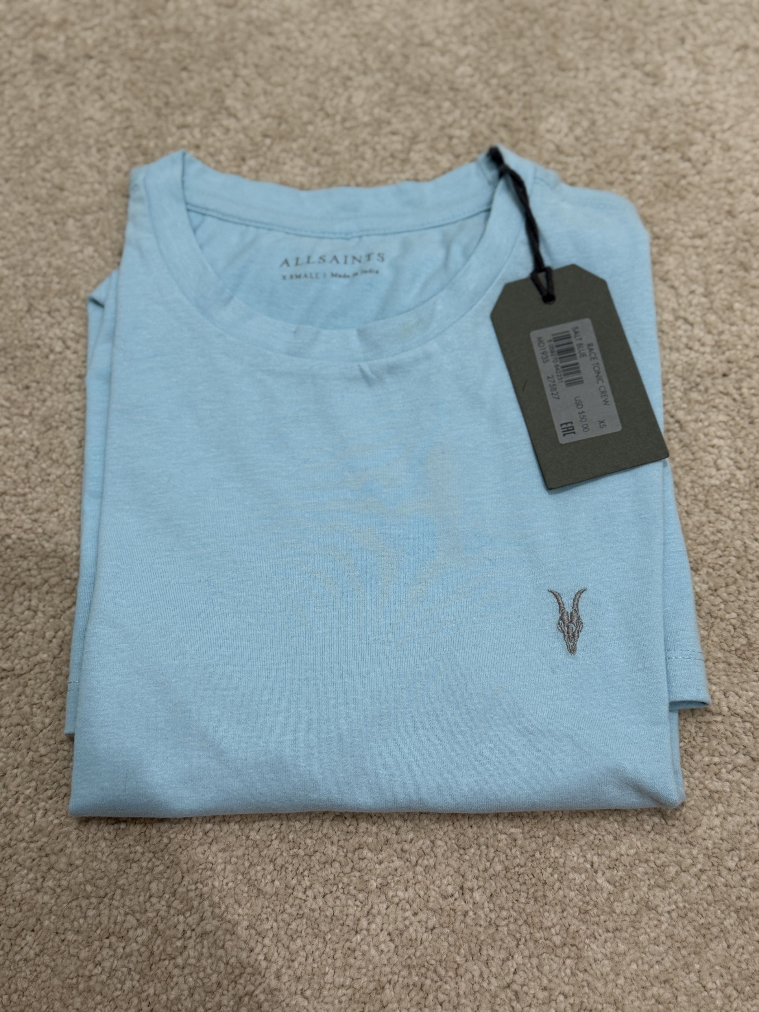 Allsaints All Saints Racing Tonic Crew Tee - Salt Blue - XS - NWT Size US XS / EU 42 / 0 - 1 Thumbnail