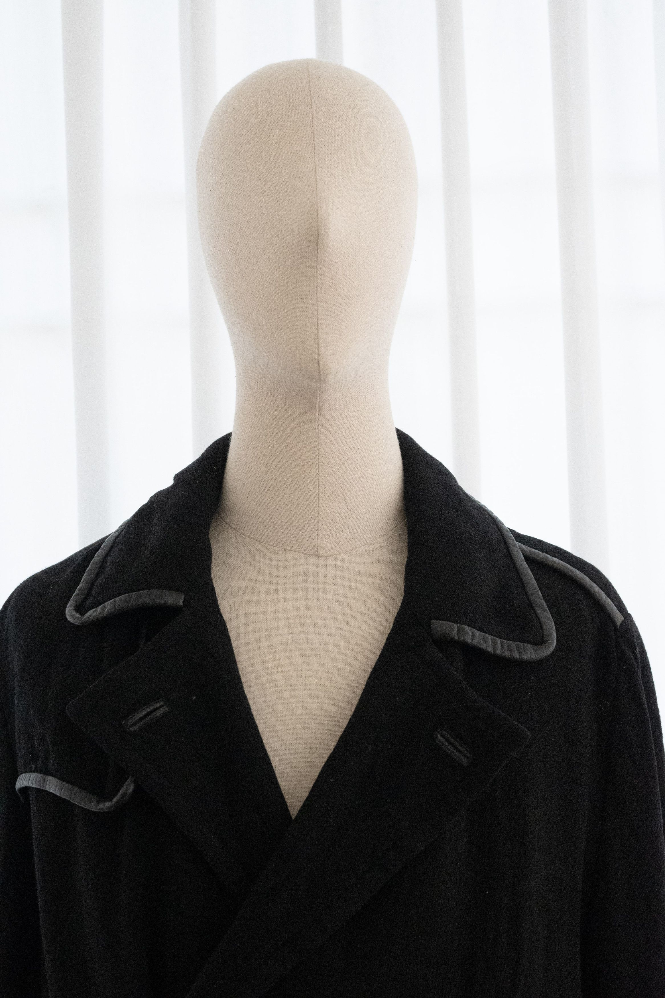 Yohji Yamamoto AW2006 YOHJI YAMAMOTO Y’S WOOL LEATHER TRIM COAT Size US L / EU 52-54 / 3 - 3 Thumbnail