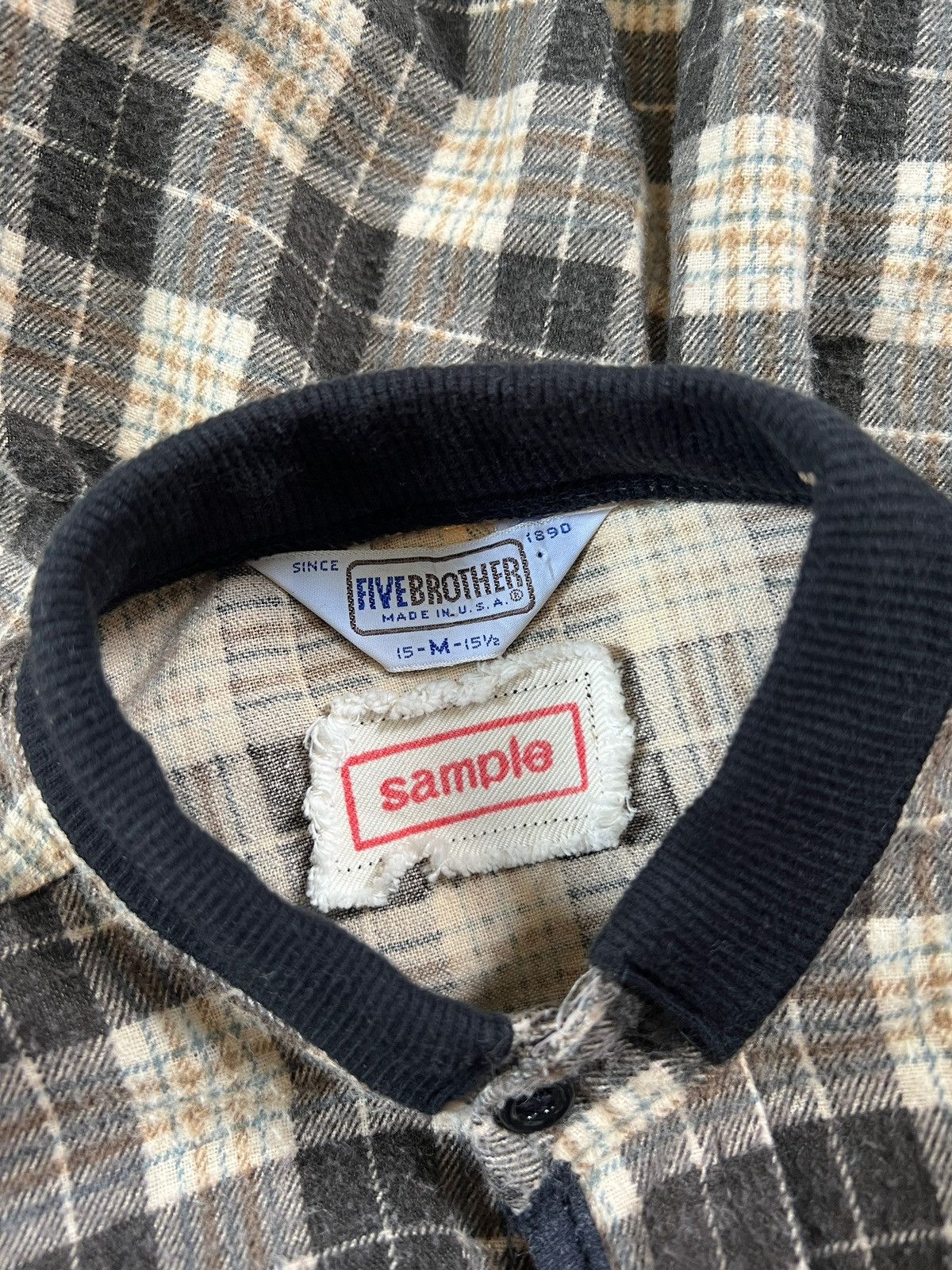 FiveBrother × Vintage Vintage 80s Five Brother Plaid Flannel Work Jacket Size US S / EU 44-46 / 1 - 8 Thumbnail