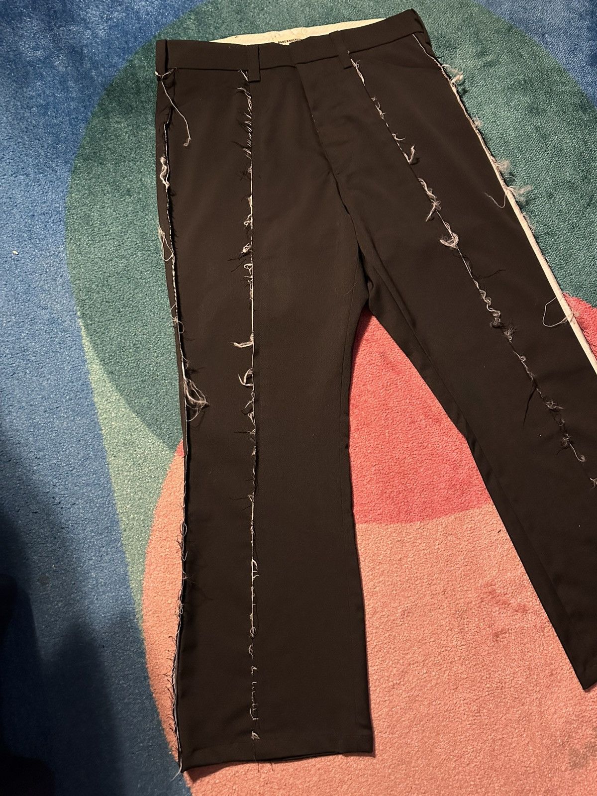 Bare Knuckles Bare Knuckles Raw Edge Flared Trousers Size US 34 / EU 50 - 2 Thumbnail