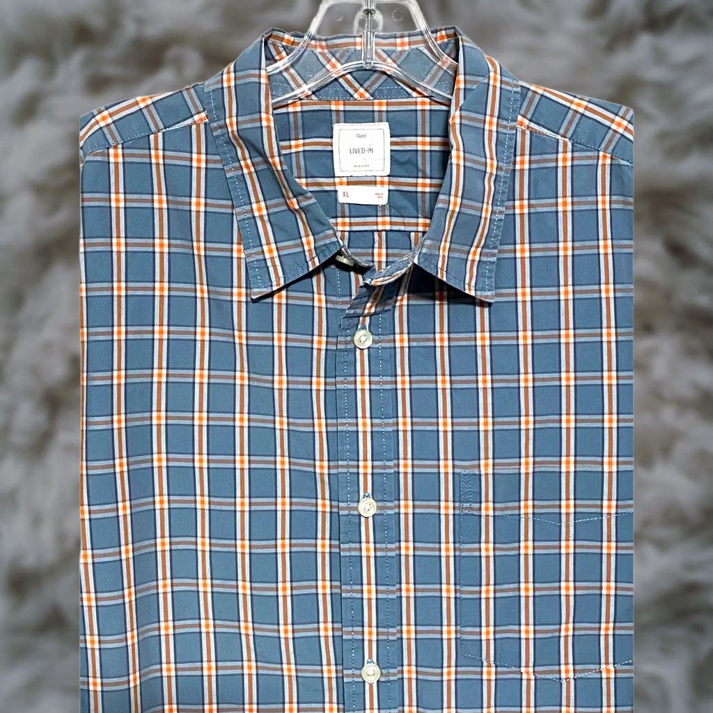 Gap Gap Plaid Button Front Shirt Mens XL Business Casual Classic Preppy Y2K Lived-In Size US XL / EU 56 / 4 - 1 Thumbnail