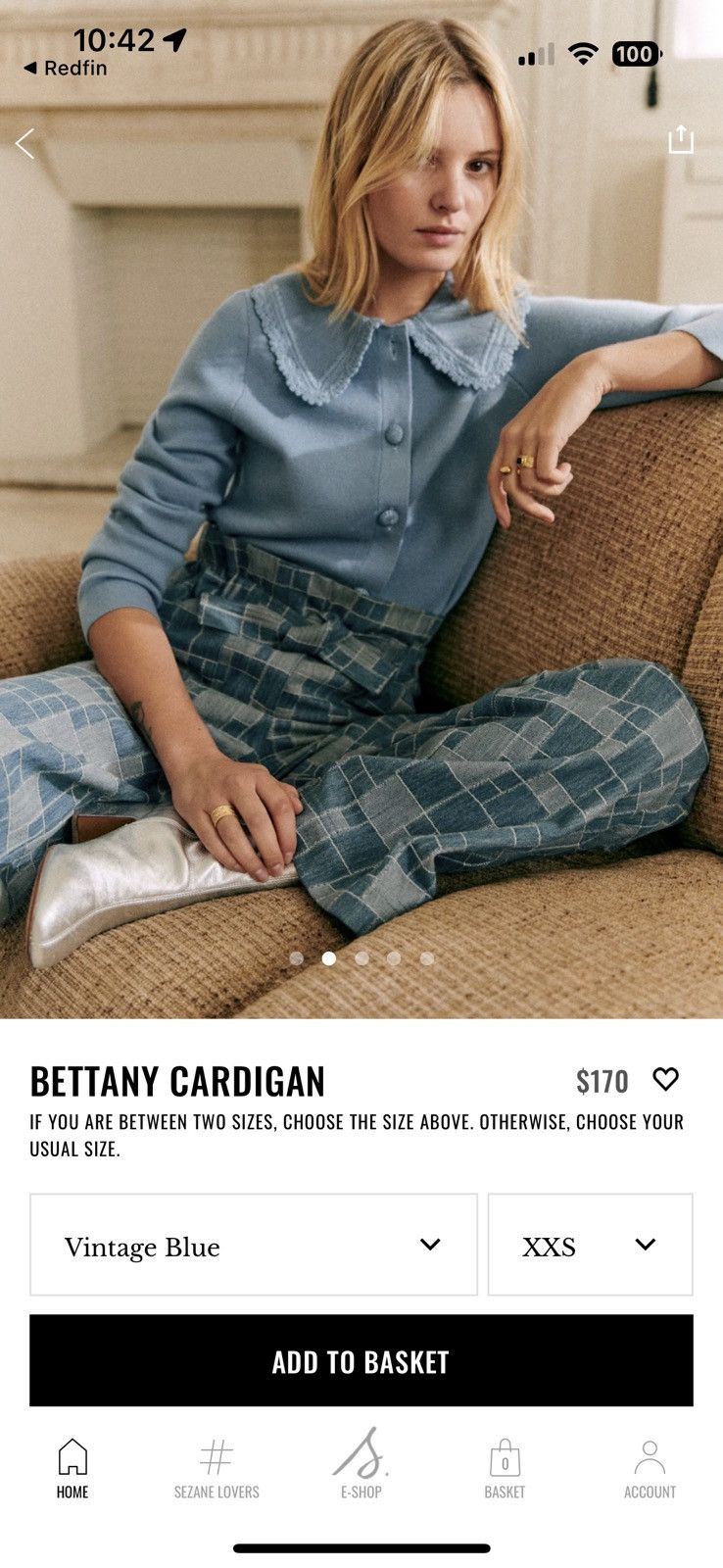 Sezane Sezane Bettany Cardigan Vintage Blue Size XS Size XS / US 0-2 / IT 36-38 - 2 Thumbnail