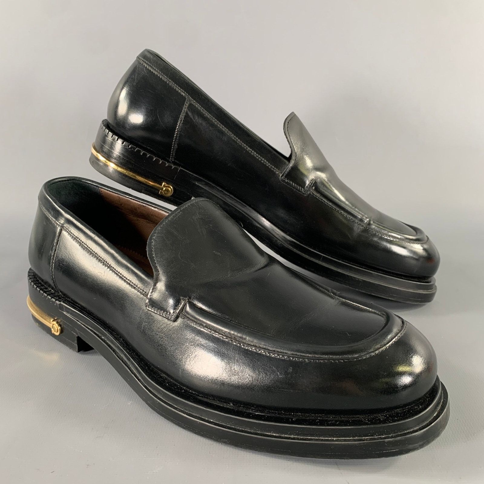 Salvatore Ferragamo SALVATORE FERRAGAMO Size 8 Black Leather Yacht Loafers Size US 8 / EU 41 - 1 Thumbnail