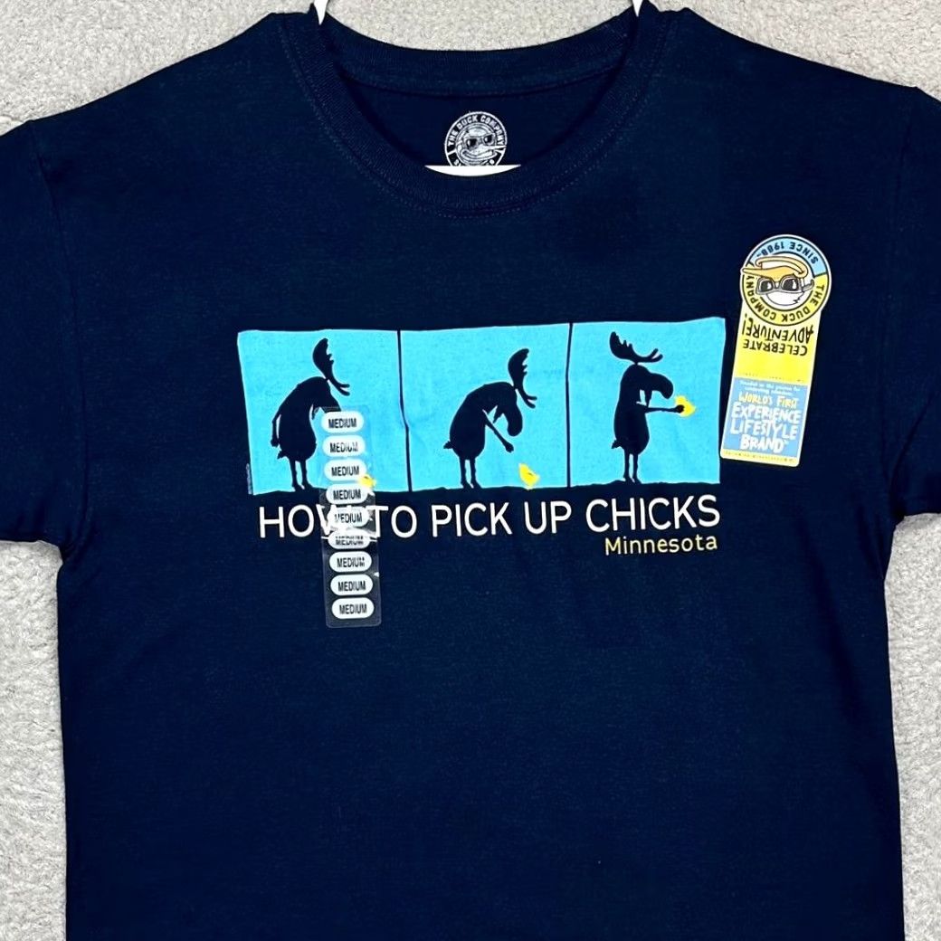 Vintage VINTAGE How To Pick Up Chicks T-Shirt Mens Medium Blue The Duck Company Shirt Adult NEW Size US M / EU 48-50 / 2 - 2 Thumbnail