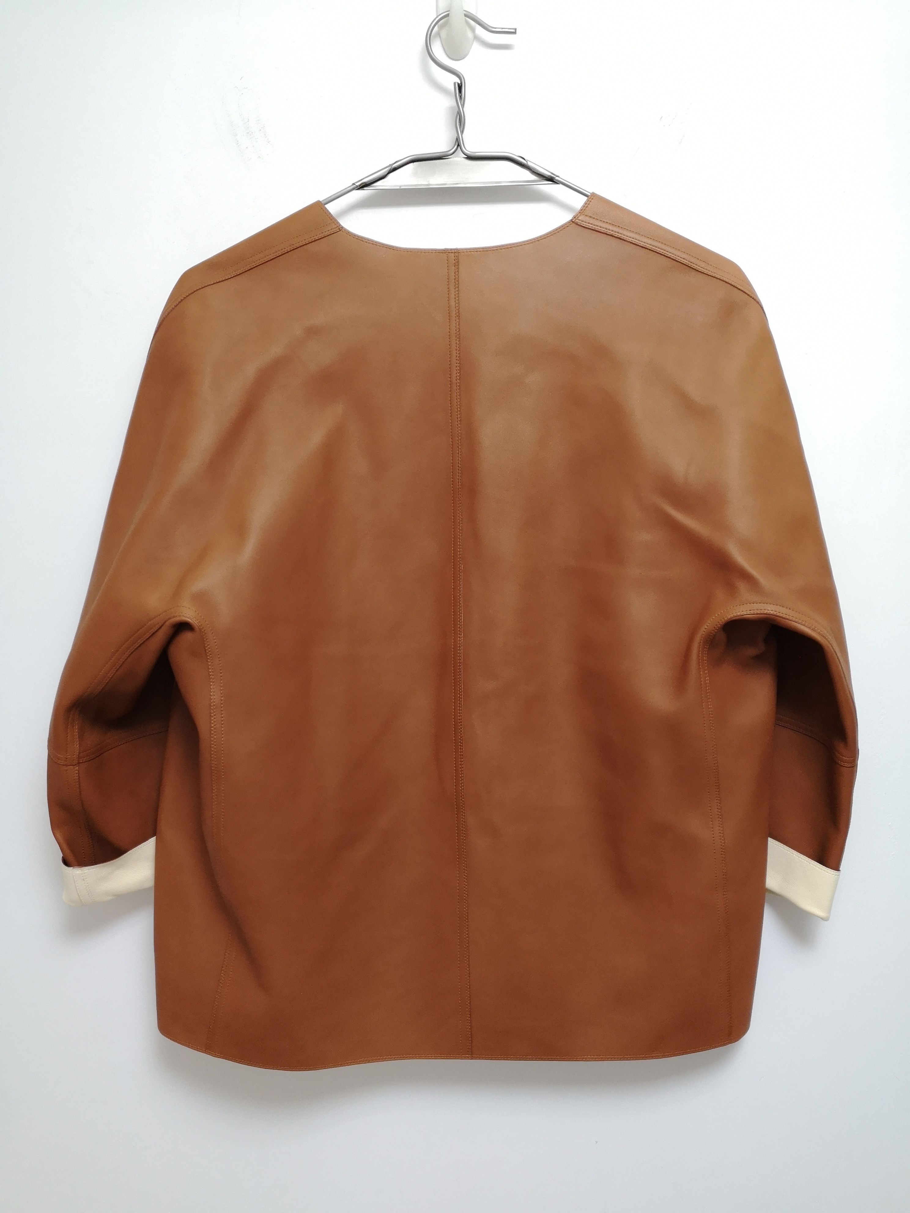 Loro Piana Reversible Touch Bonded Nappa Leather Kimono Style Jacket Size M / US 6-8 / IT 42-44 - 2 Thumbnail