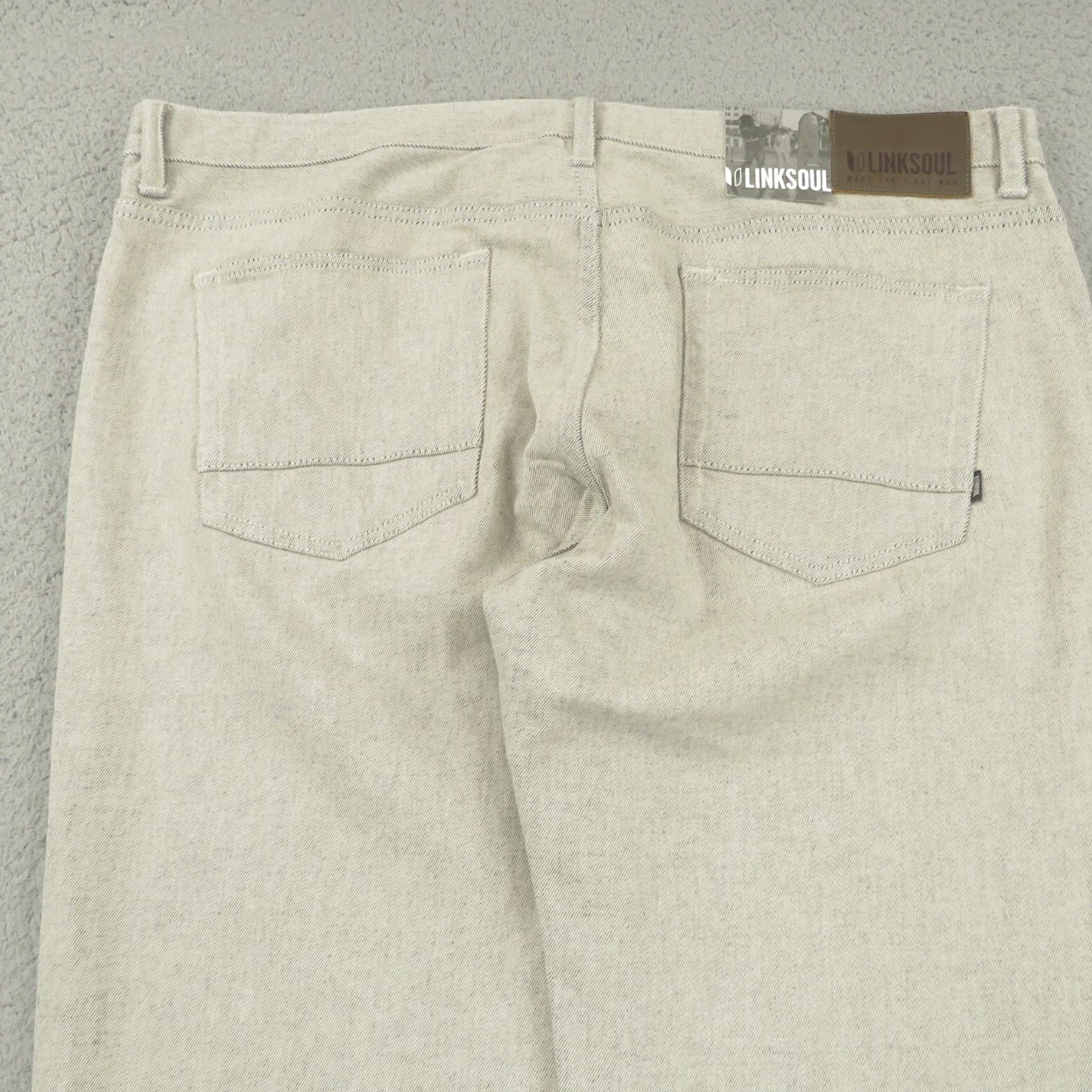 Denime Linksoul Pants Mens 40x32 Chalk Grey Straight Leg Denim Golf Stretch Flex Casual Chino 5-Pocket Regular Waist 40 Inseam 32in Gray Size US 40 / EU 56 - 2 Thumbnail