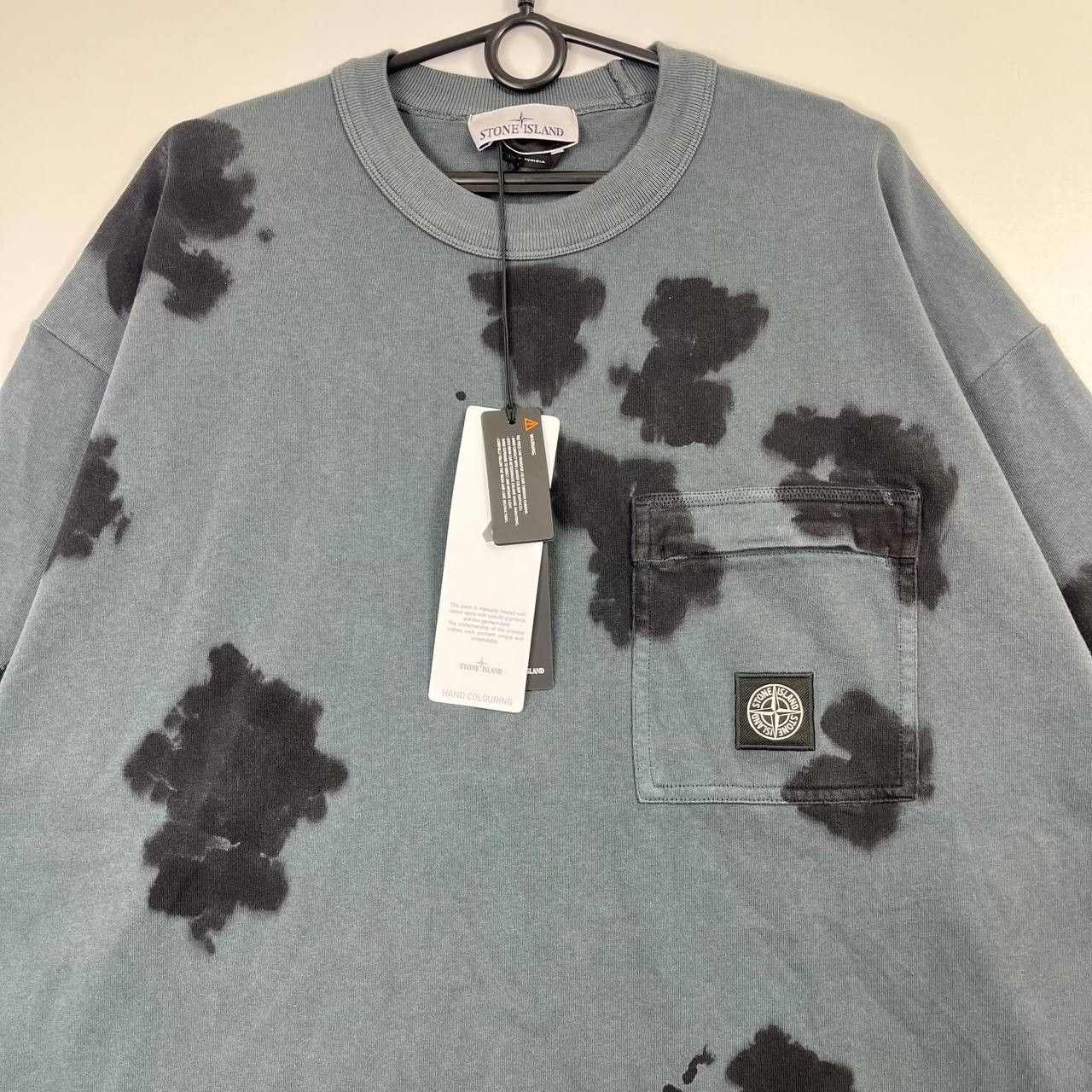 Stone Island Stone Island Hand Dyed T Shirt Blue Grey Pocket Patch Size L Size US L / EU 52-54 / 3 - 2 Thumbnail