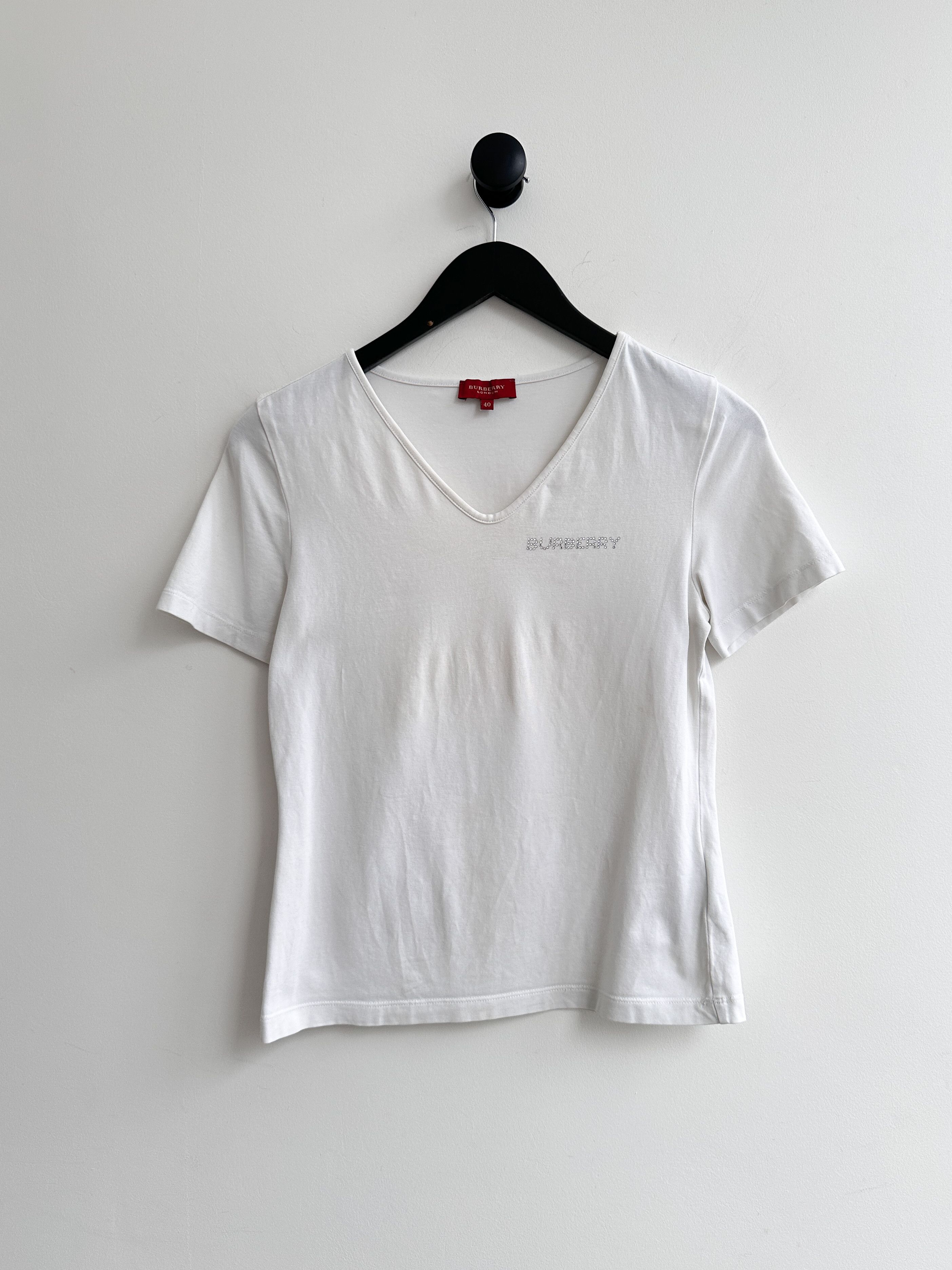 Burberry Burberry White Tee Shirt Size S / US 4 / IT 40 - 1 Thumbnail