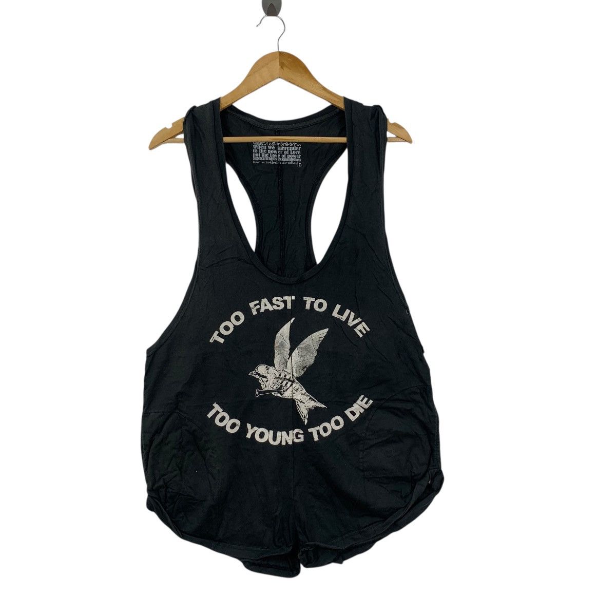 Vintage Vintage TOO FAST TO LIVE Young Too Die Punk Tank Top Tee Size S / US 4 / IT 40 - 4 Thumbnail