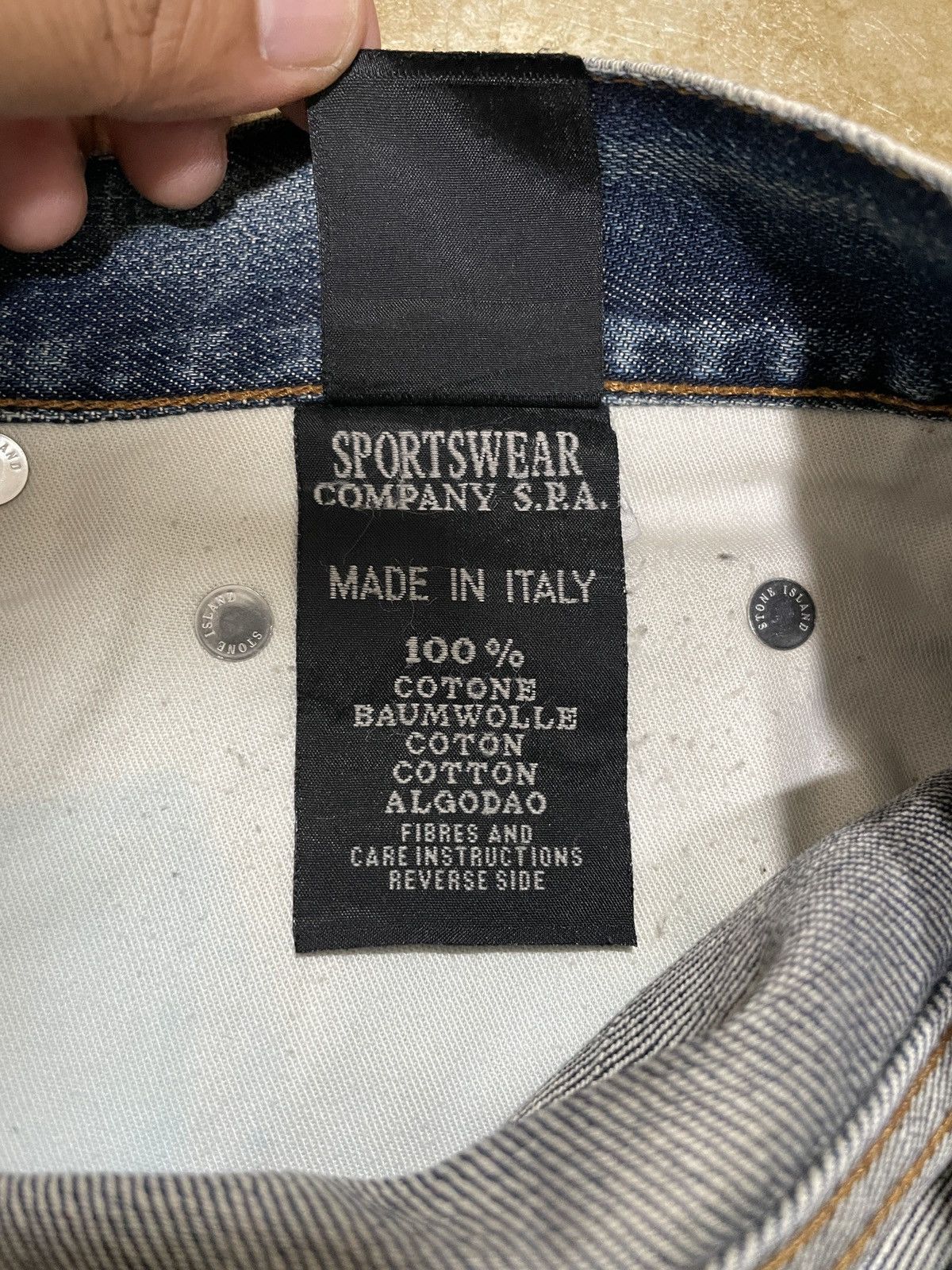 Massimo Osti × Stone Island Vintage Stone Island designer denim stone wash Jeans W34 Size US 34 / EU 50 - 9 Thumbnail