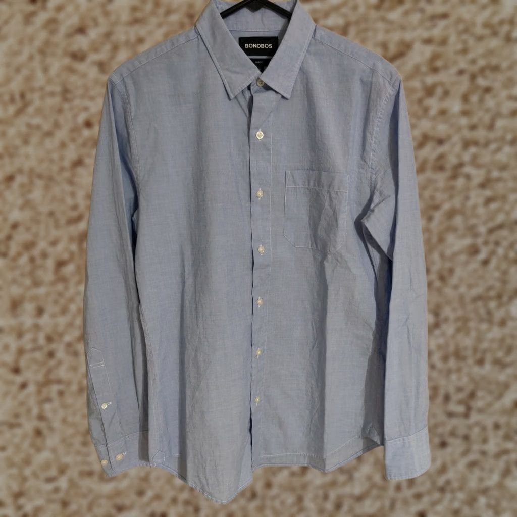 Bonobos Bonobos Dress Shirt Slim Fit Long Sleeve Button Down Light Blue Men's Small S Size 36R - 1 Thumbnail