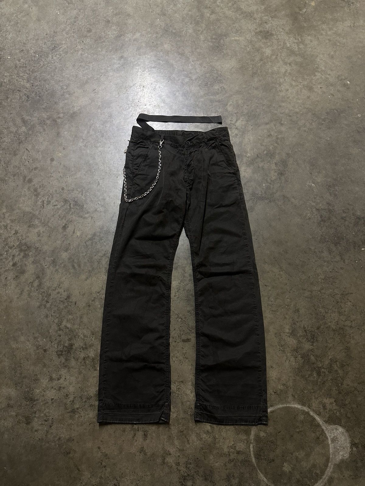 image of Olmar Mirta x Rick Owens Oiled Cotton Baggy Pants in Black, Men's (Size 32)