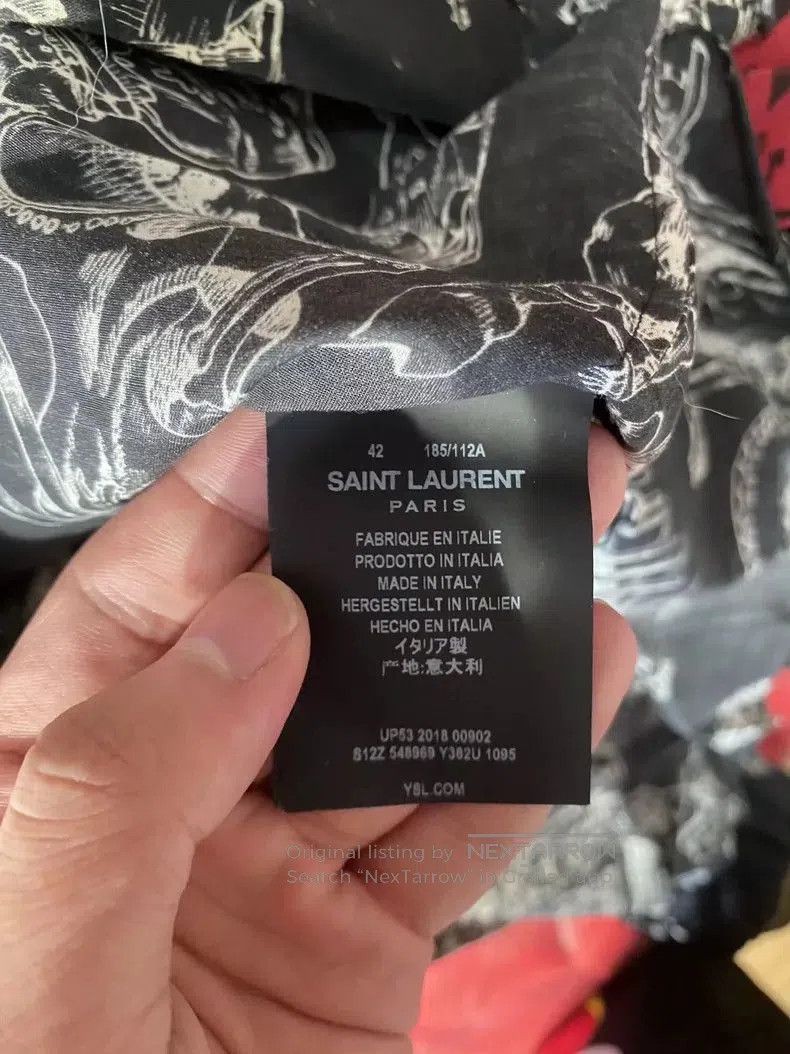 Saint Laurent Paris Saint Laurent Skull Print Short Sleeve Shirt. Size US XS / EU 42 / 0 - 4 Thumbnail